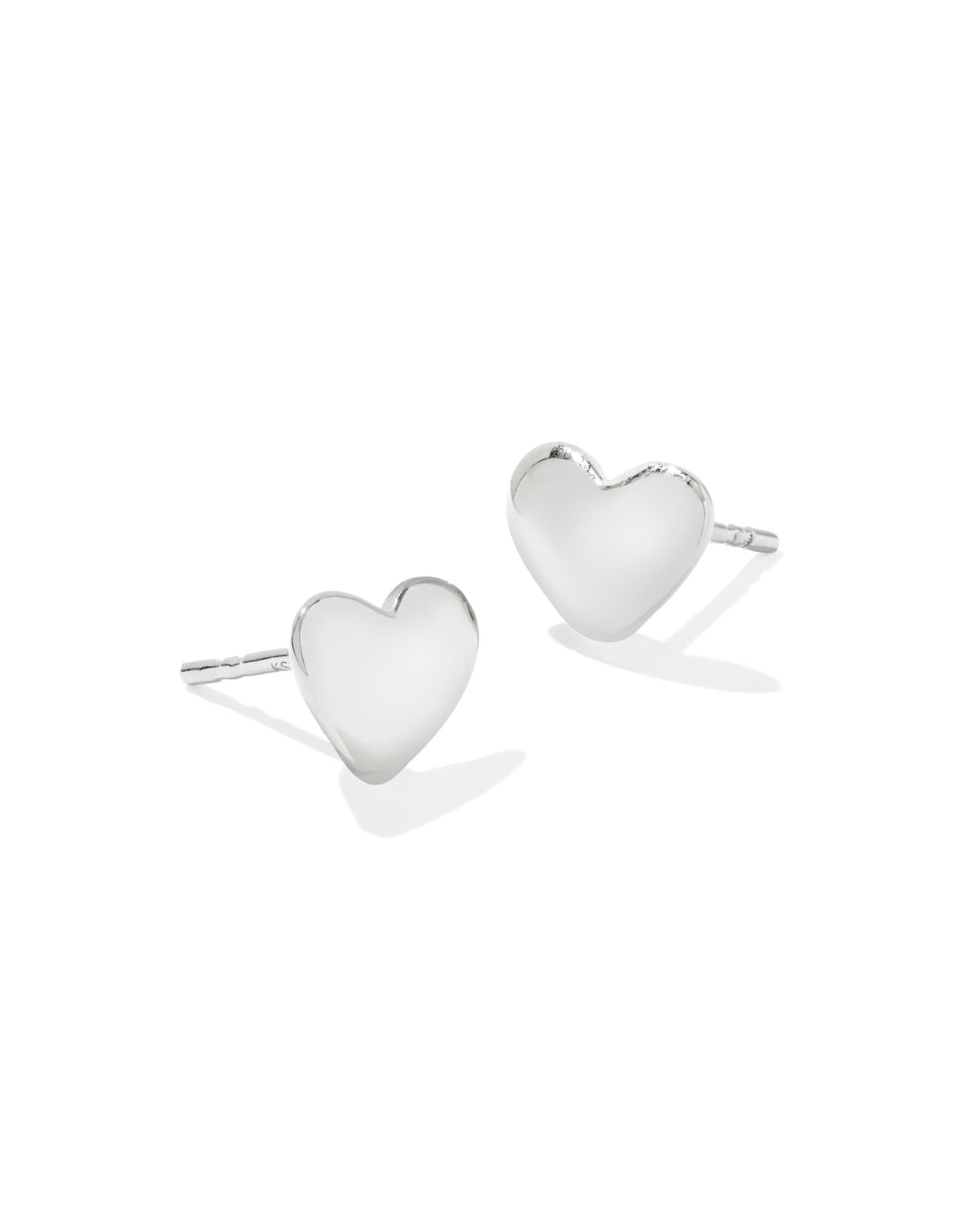 Jasmine Sterling Silver Small Heart Stud Earrings
