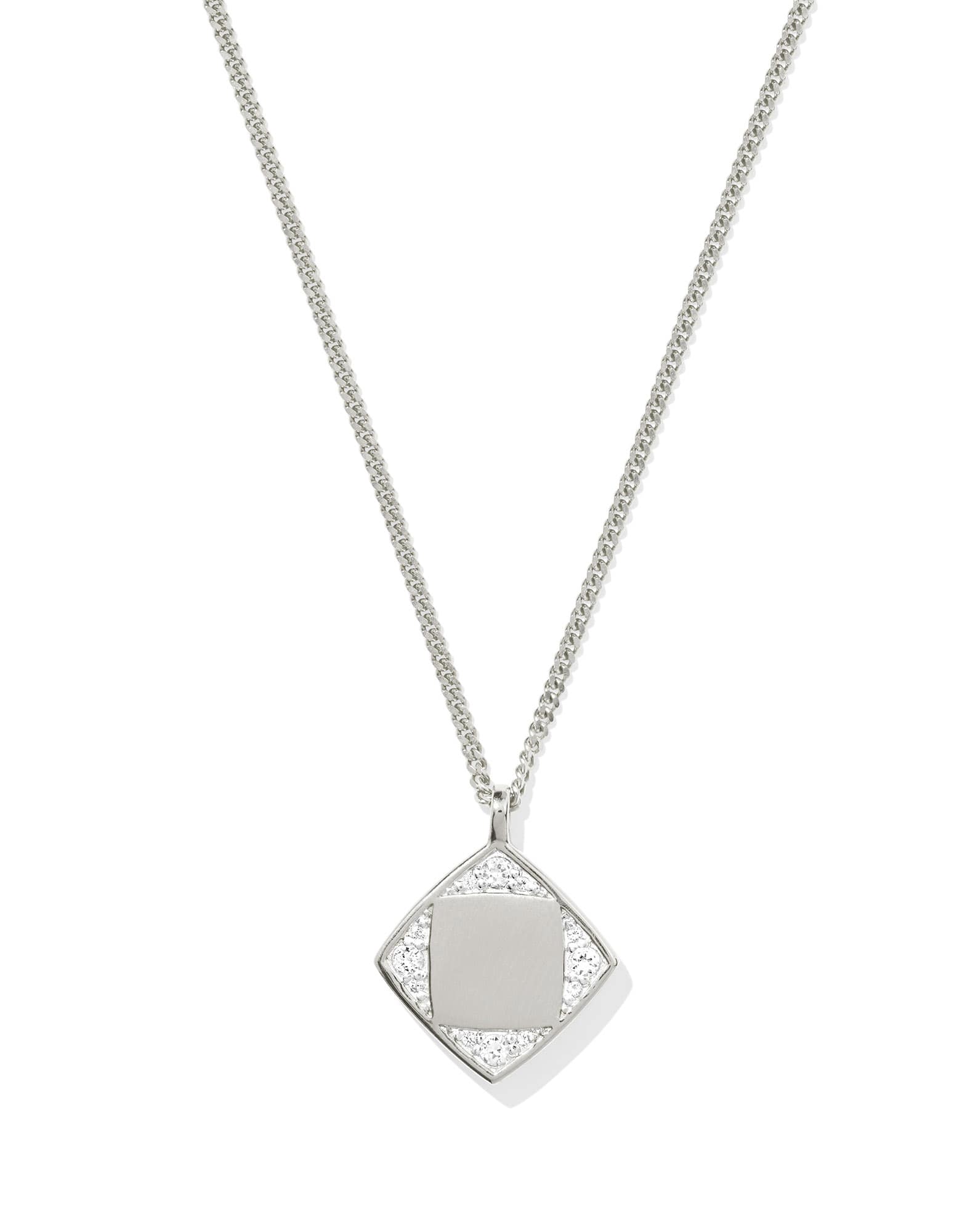 Ashby Sterling Silver Pendant Necklace in White Topaz