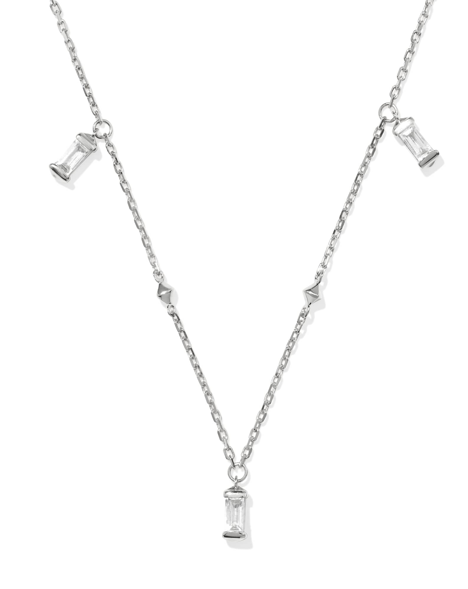 Blythe Sterling Silver Strand Necklace in White Topaz