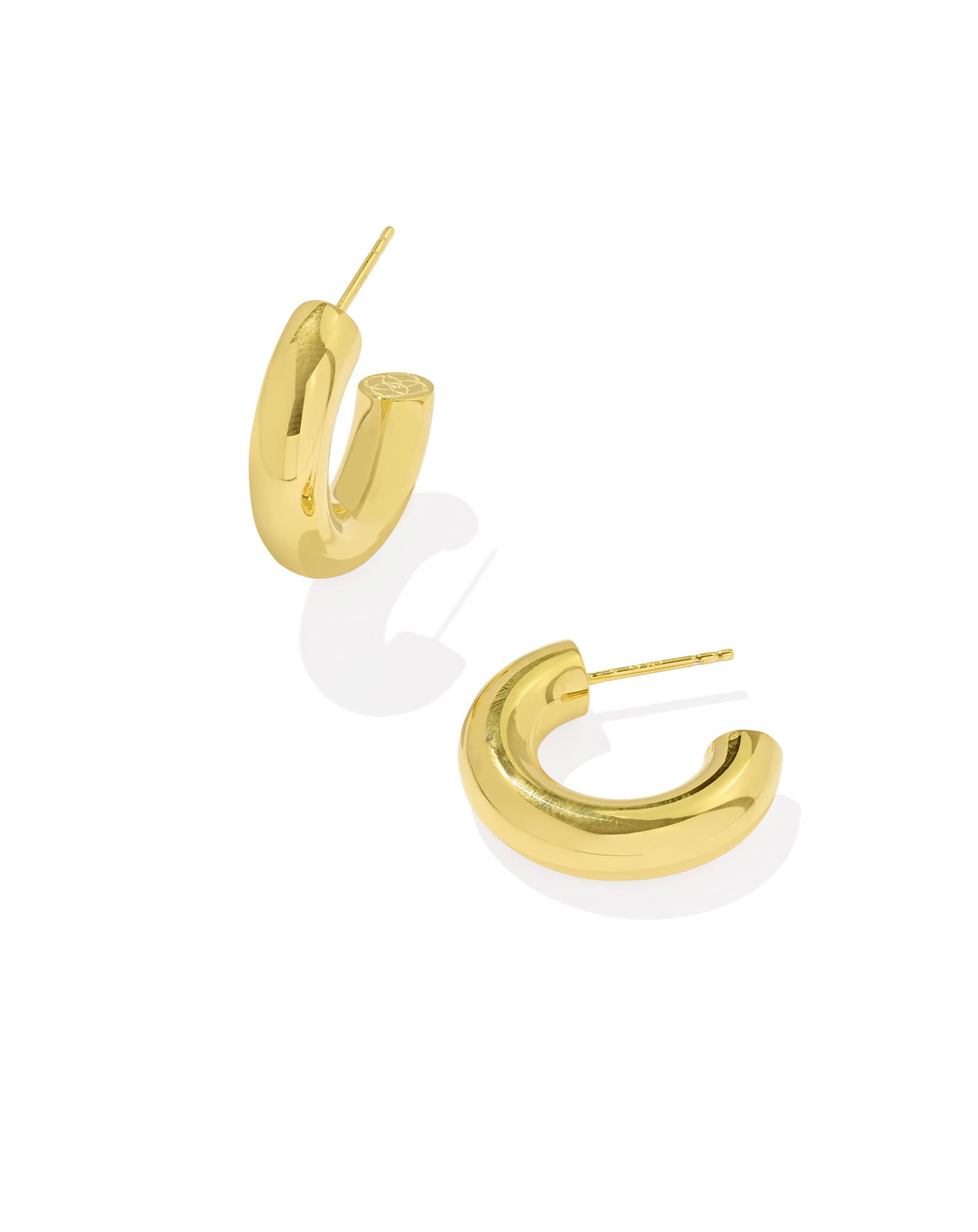 Small Bold Tube Hoop Earrings in 18k Gold Vermeil