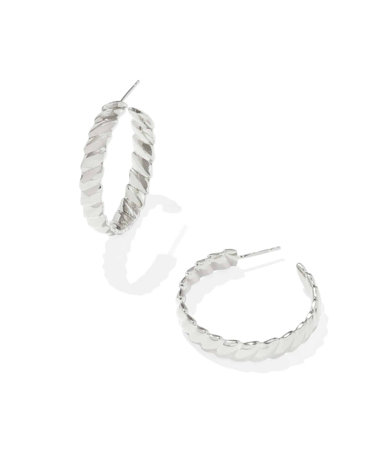 Tyler Wide Medium Hoop Earrings in Sterling Silver
