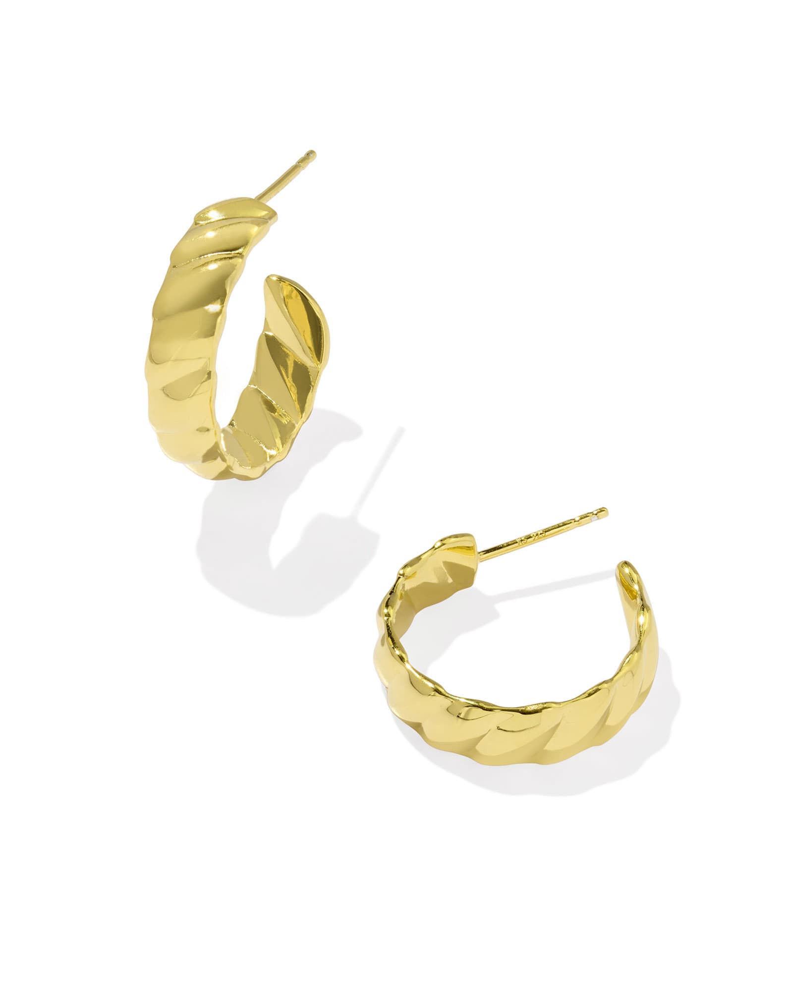 Tyler Wide Small Hoop Earrings in 18k Gold Vermeil