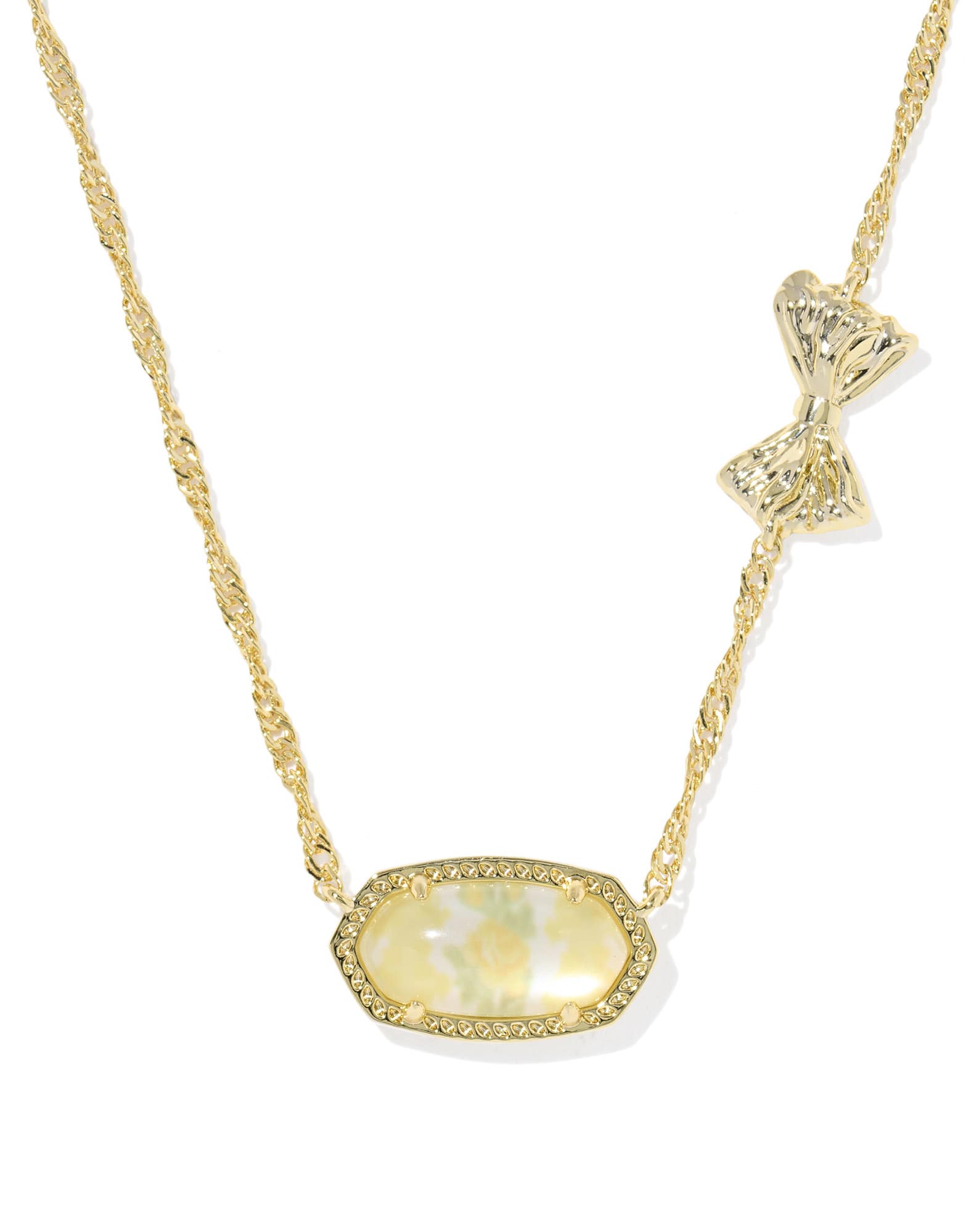 Kendra Scott x LoveShackFancy Bow Gold Elisa Necklace 