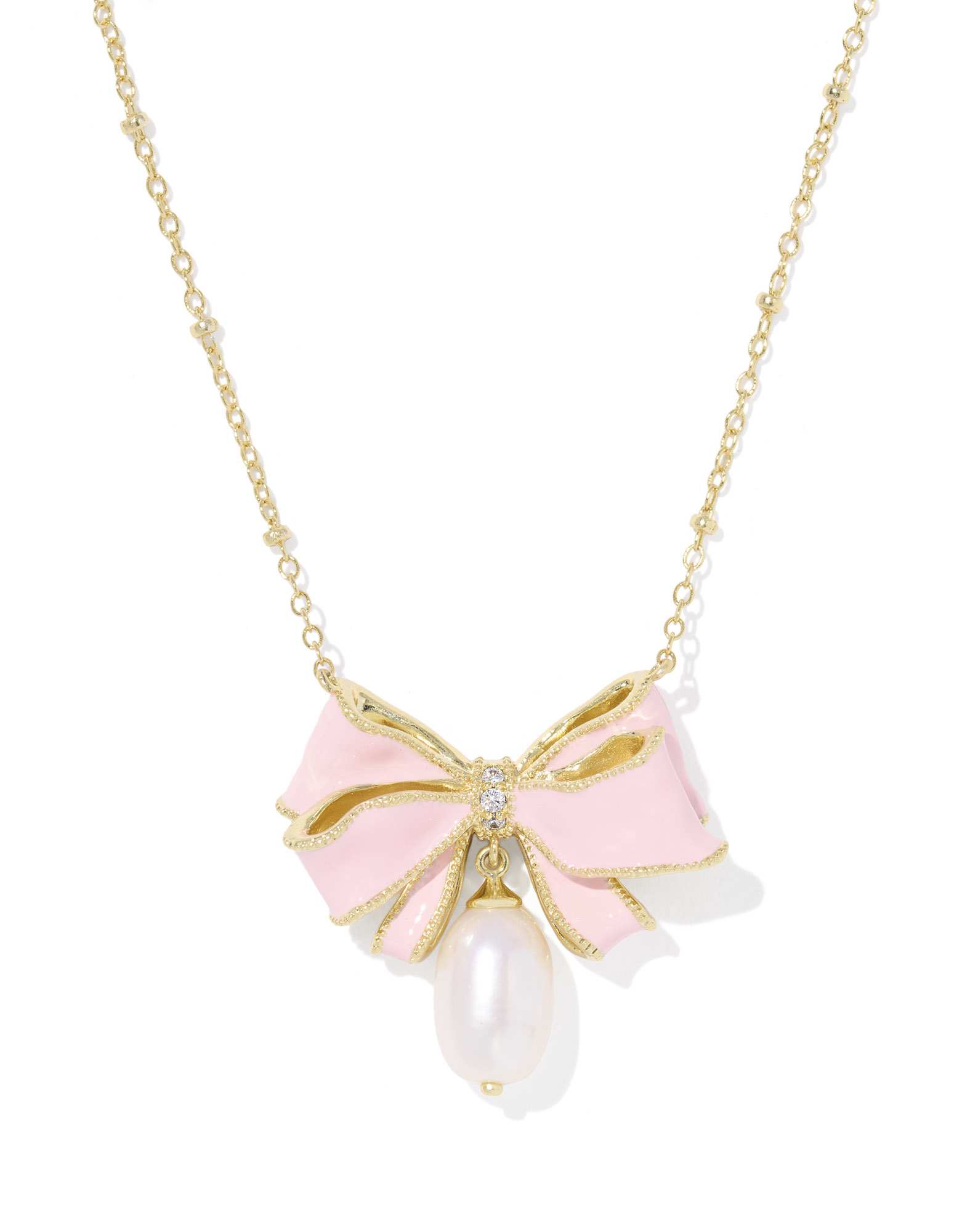 Kendra Scott x LoveShackFancy Pearl Bow Necklace 