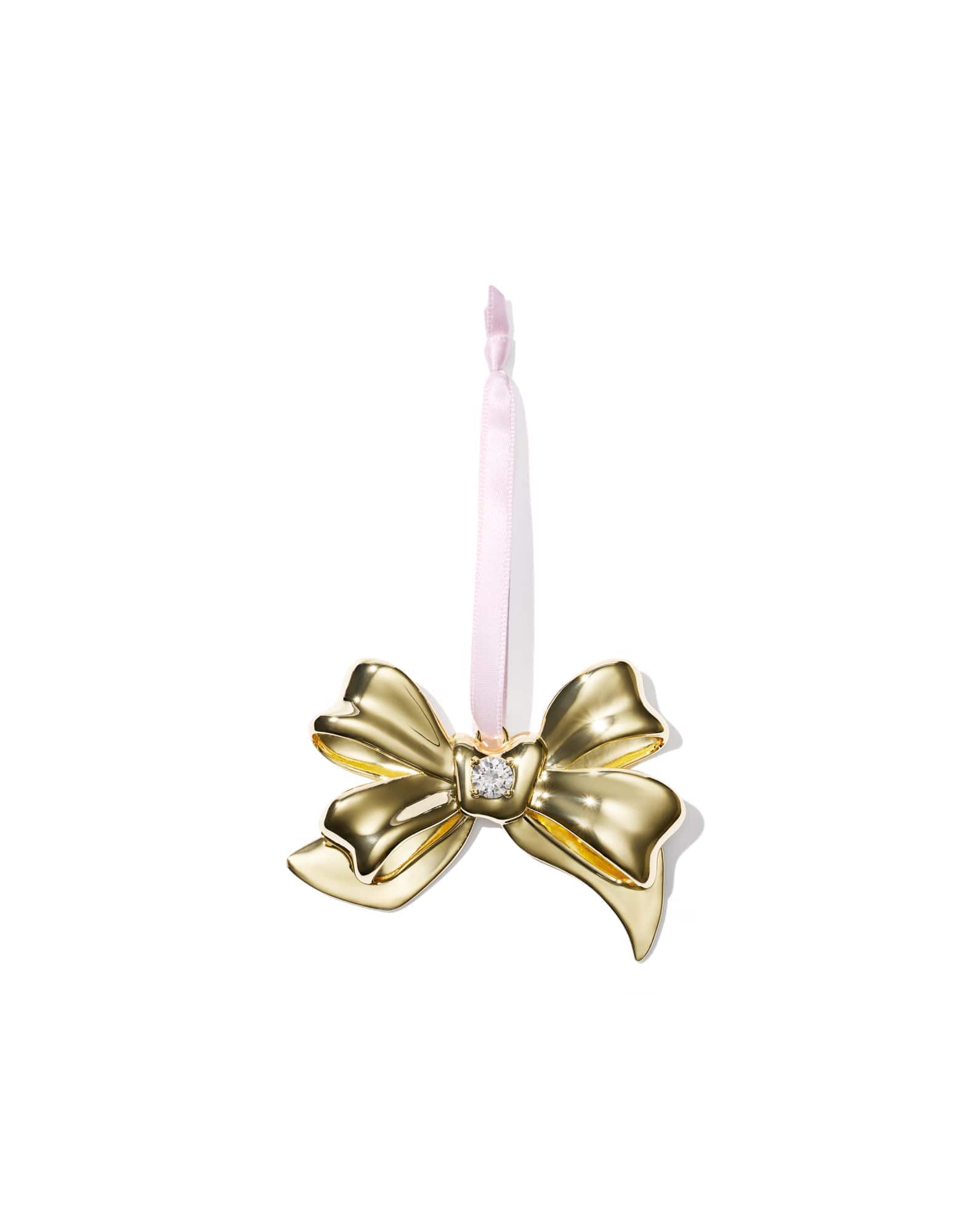 Kendra Scott x LoveShackFancy Crystal Bow Gold Ornament