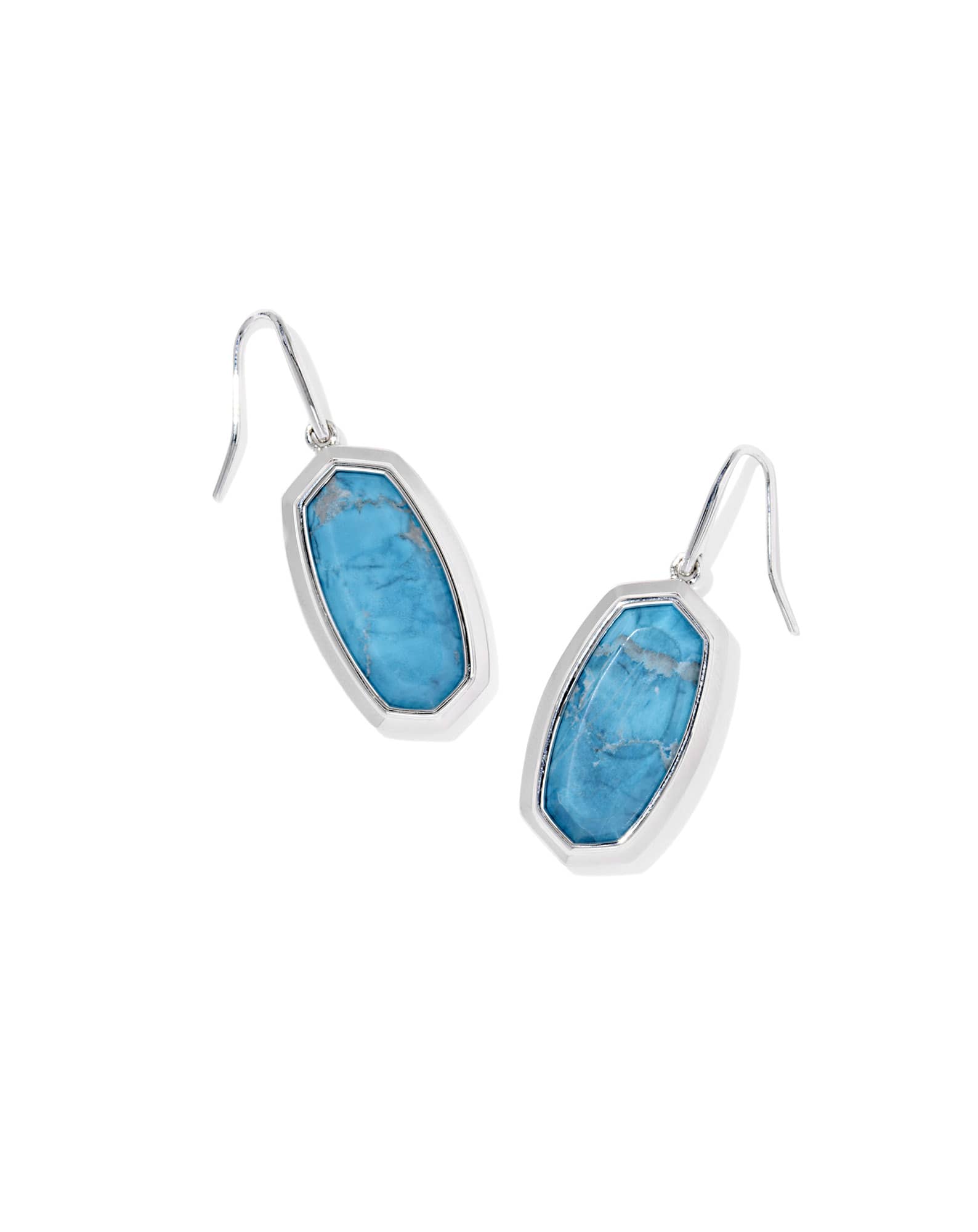 Dani Bezel Silver Drop Earrings