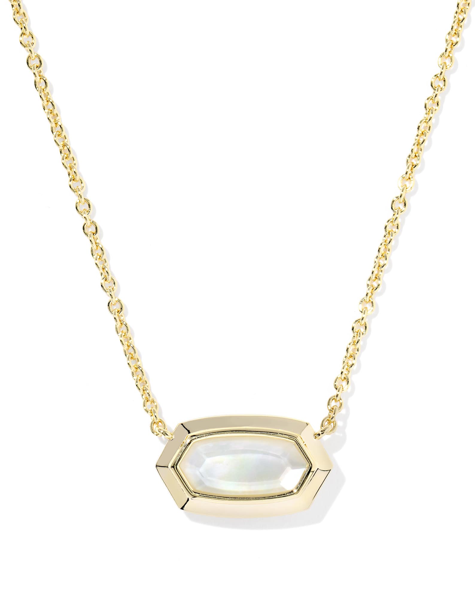 Elisa Bezel Gold Short Pendant Necklace