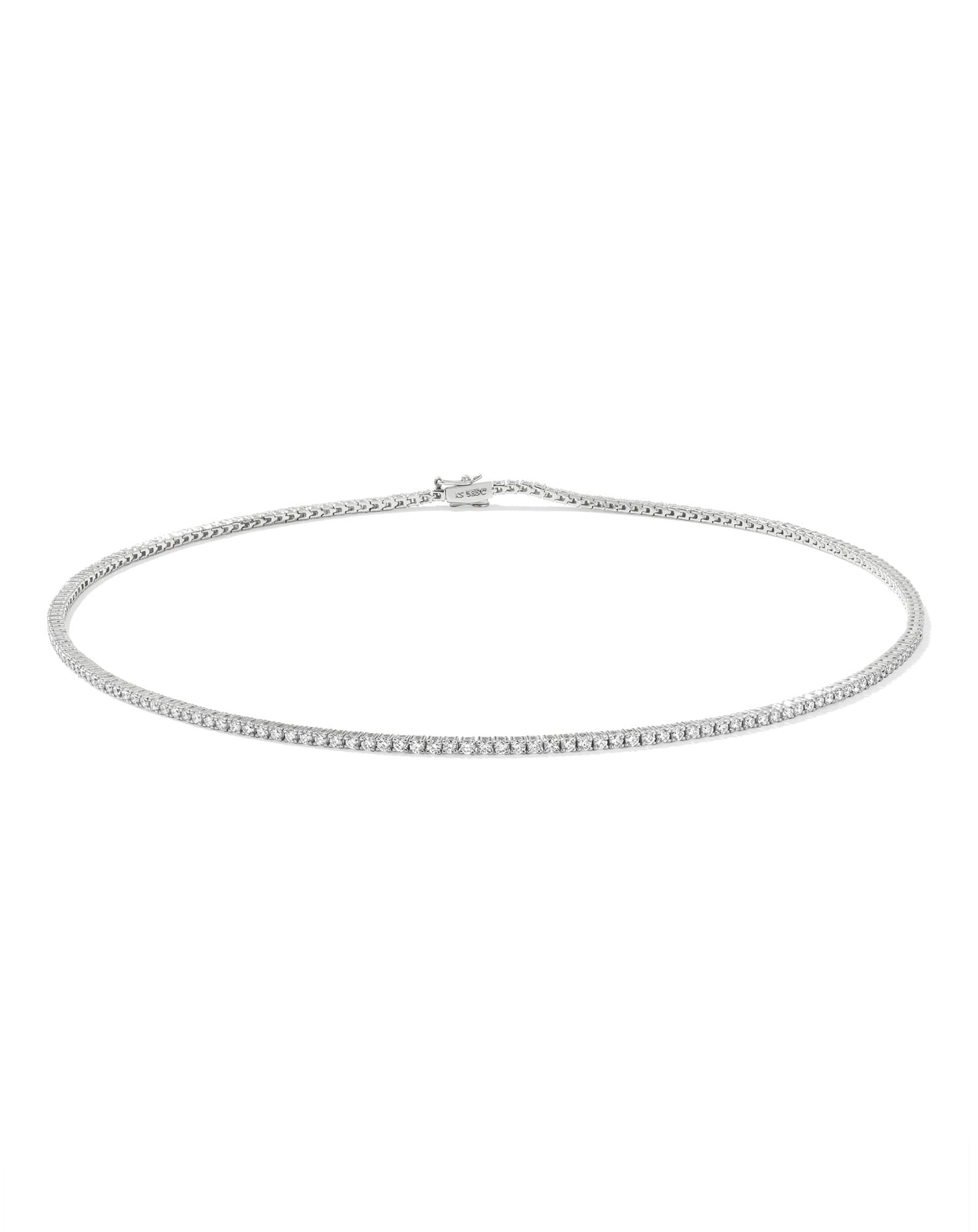 4.73 ct Lab Grown White Diamond Tennis Necklace in 14k White Gold