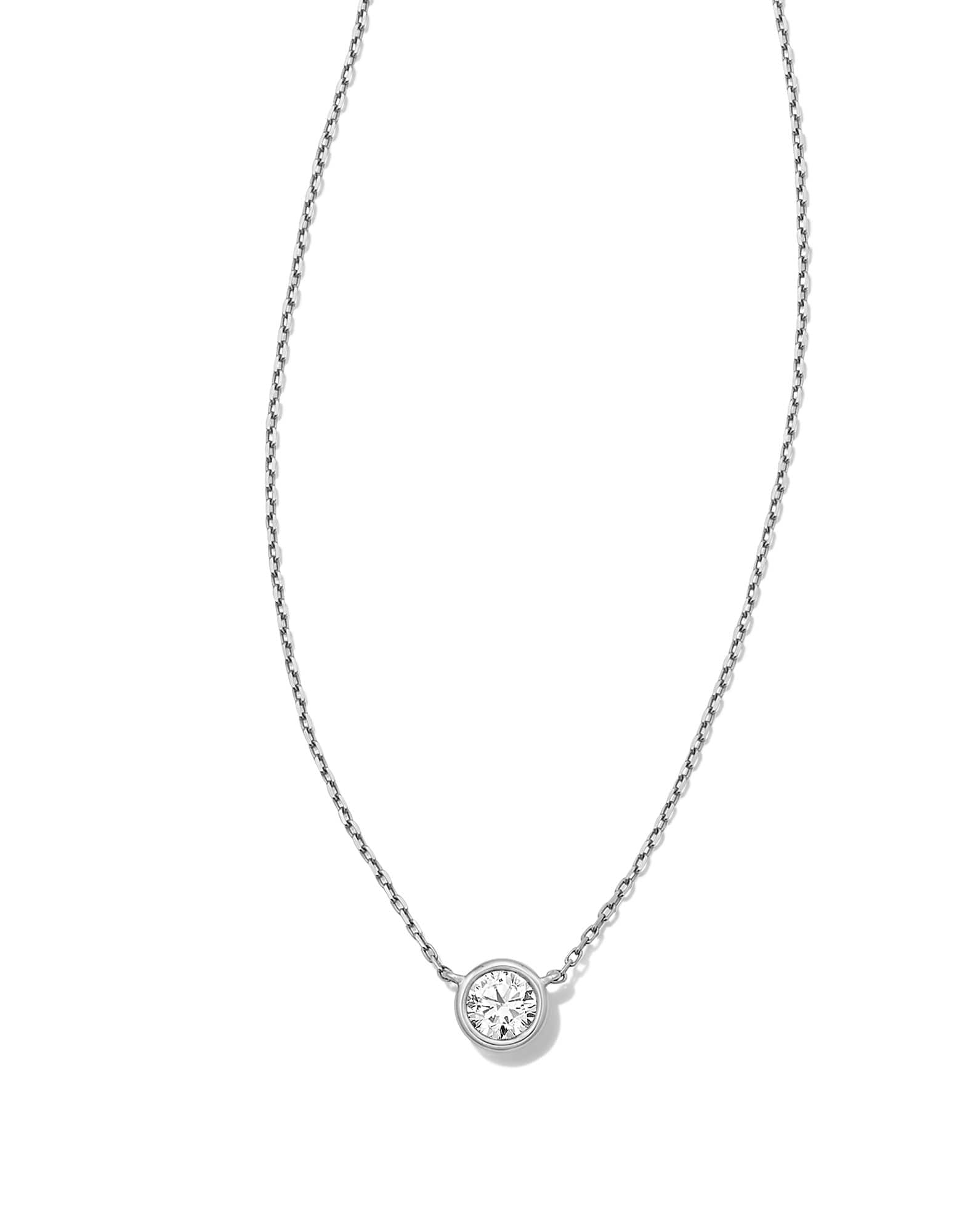 0.25 ct Lab Grown White Diamond Audrey Pendant Necklace in 14k White Gold