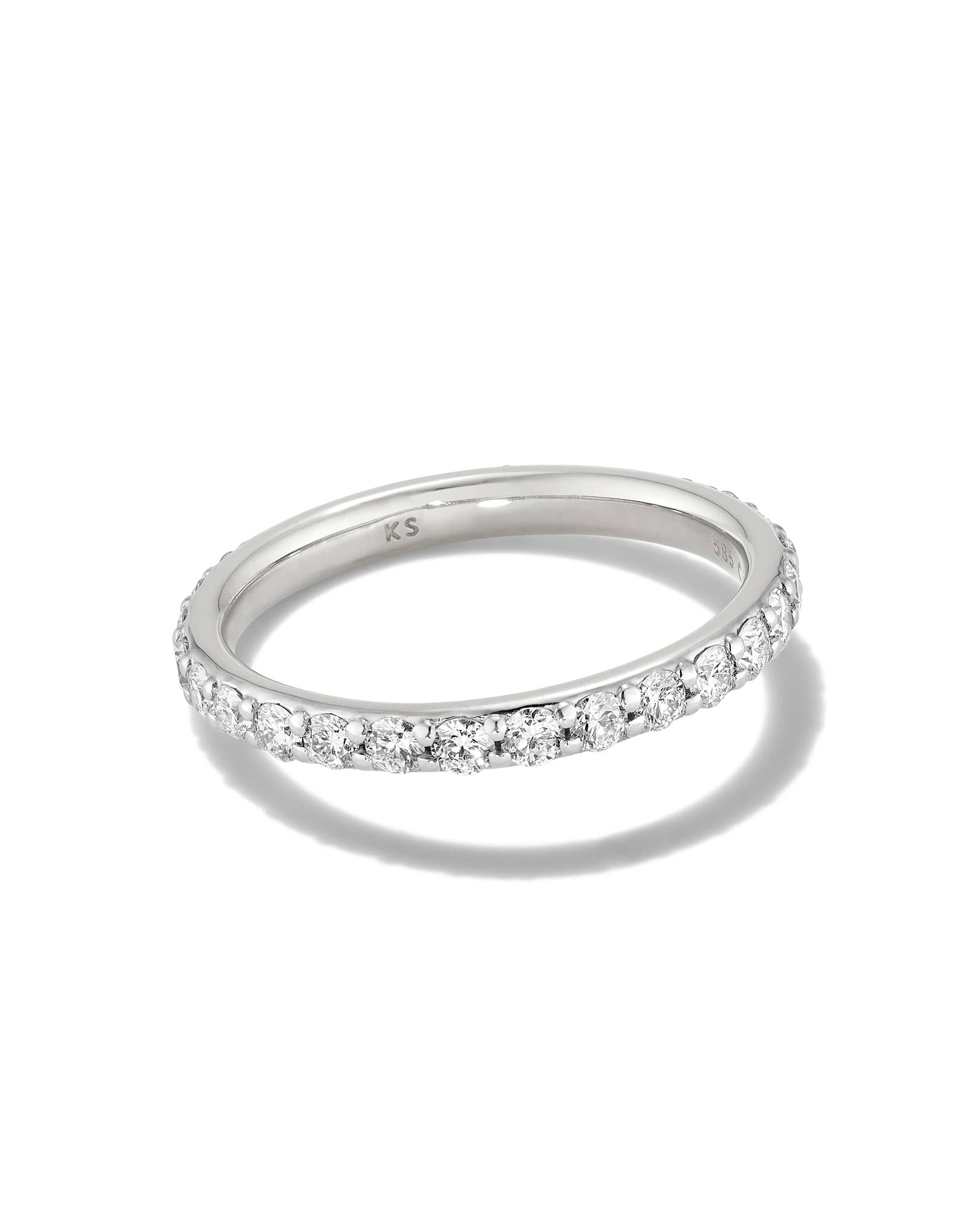 1 ct Lab Grown White Diamond Marilyn Band Ring in 14k White Gold 