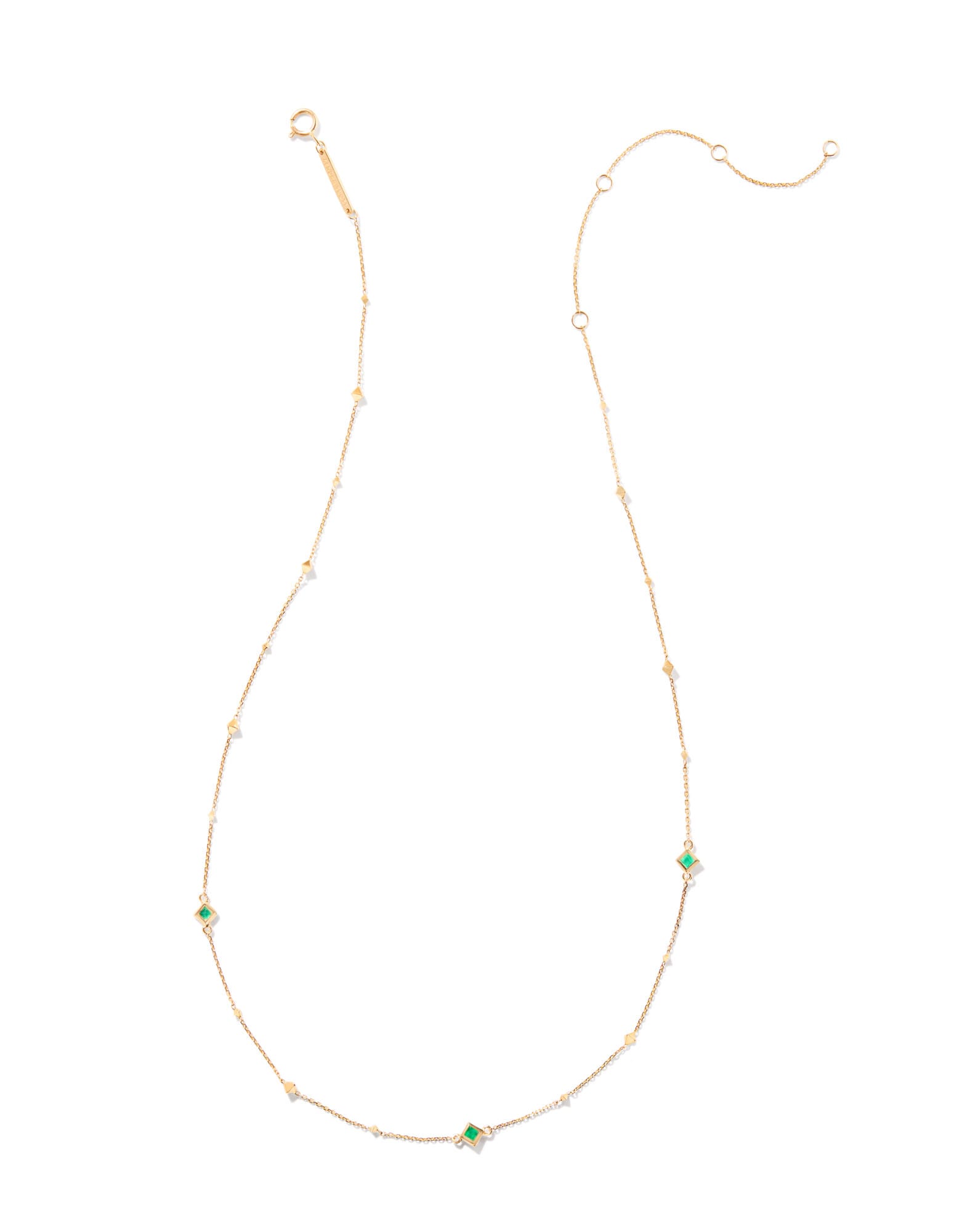 Michelle 14k Yellow Gold Strand Necklace in Emerald