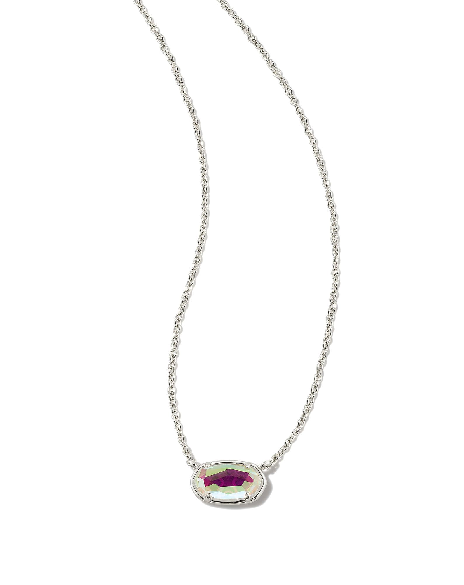 Grayson Silver Pendant Necklace in Dichroic Glass