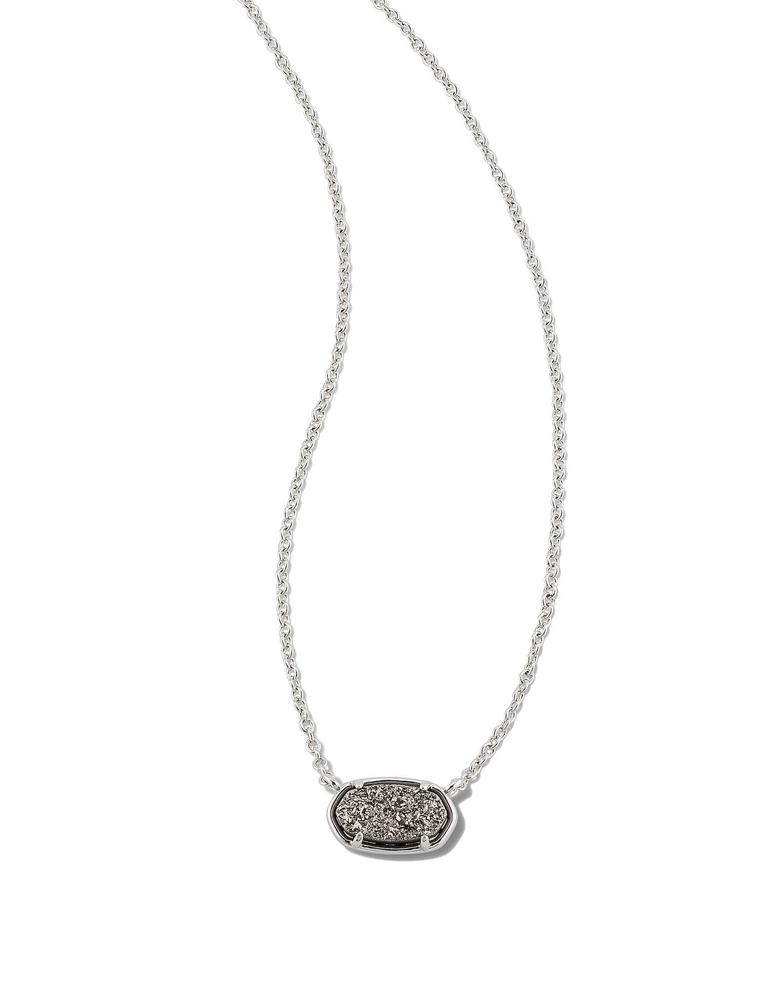 Grayson Silver Pendant Necklace in Platinum Drusy