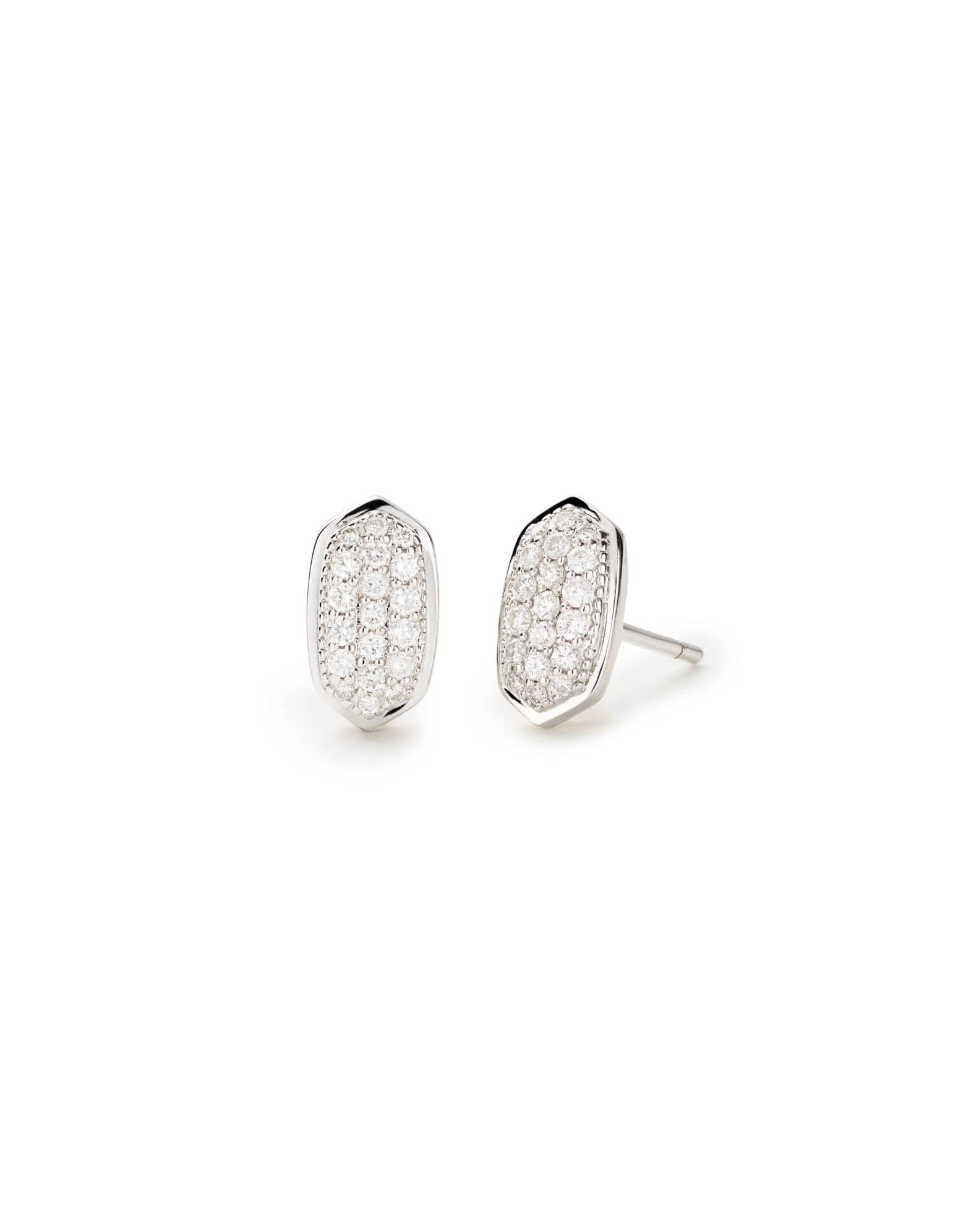 Amelee Earrings in Pave Diamond and 14k White Gold