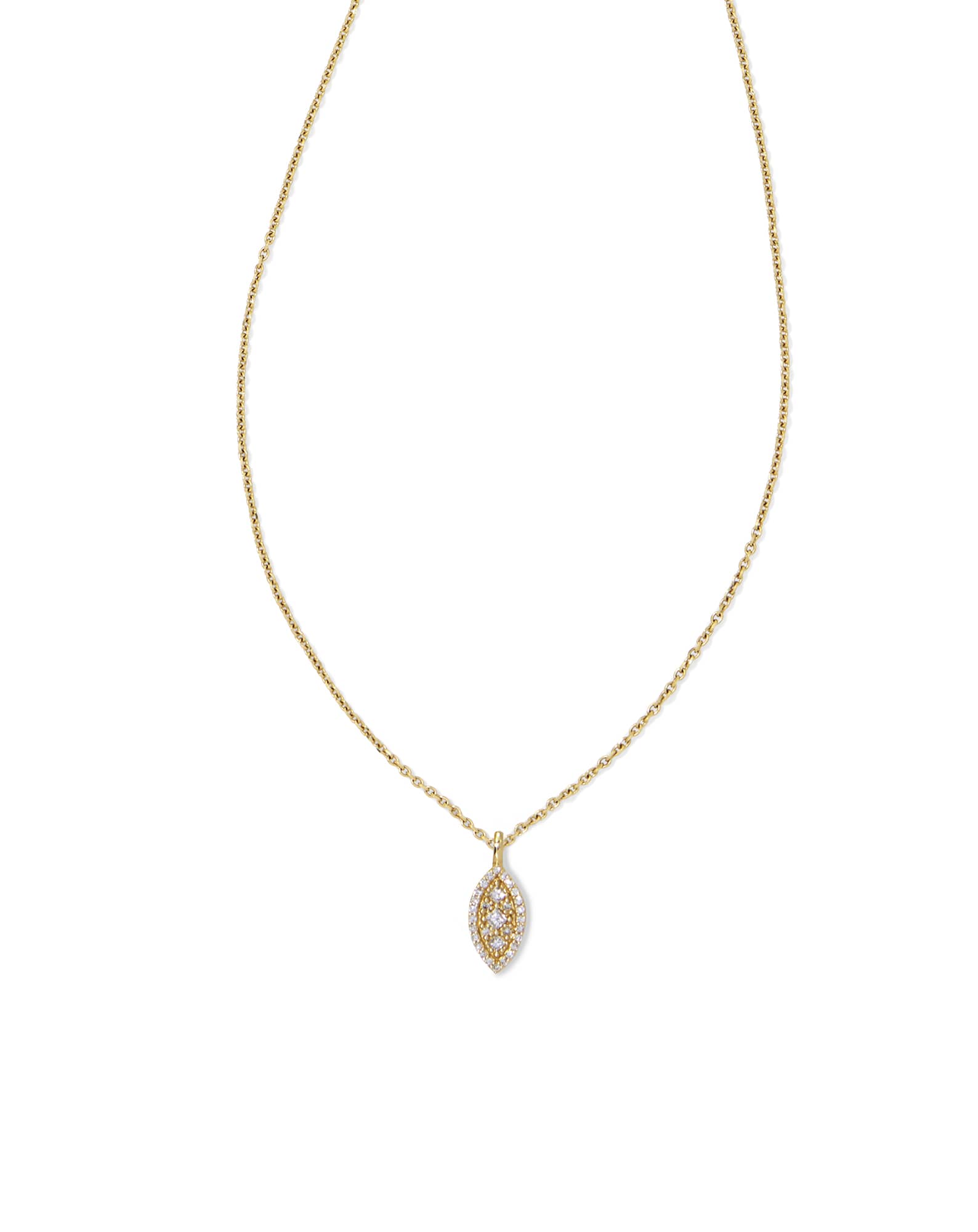 0.15 ct Vivianne 14k Yellow Gold Pendant Necklace in White Diamond