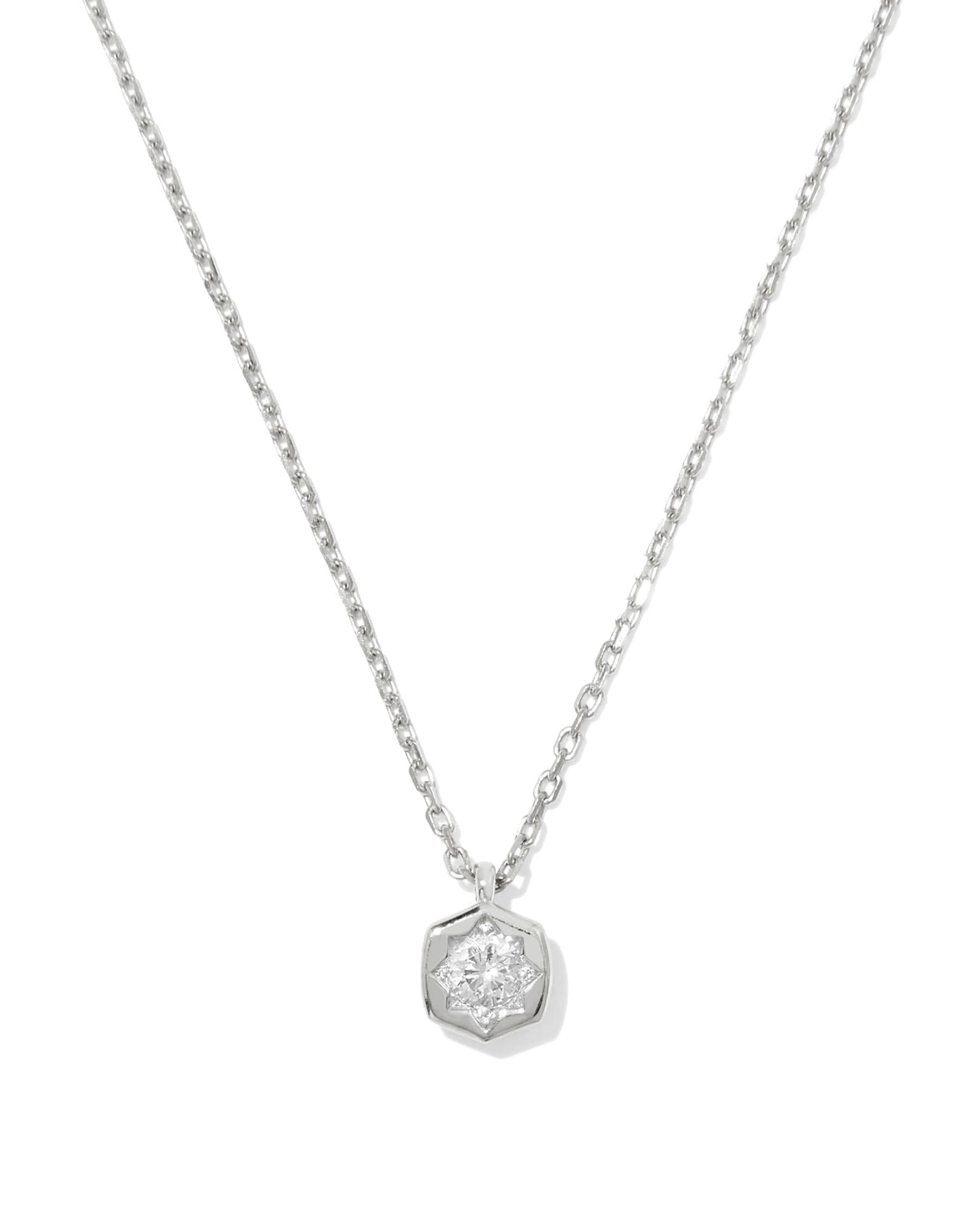 0.16 ct Lab Grown Diamond Davie Star Pendant Necklace in Sterling Silver