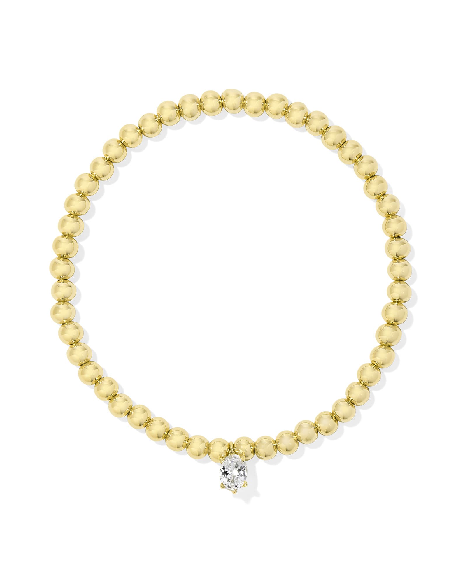Cailin Gold Stretch Bracelet in White CZ