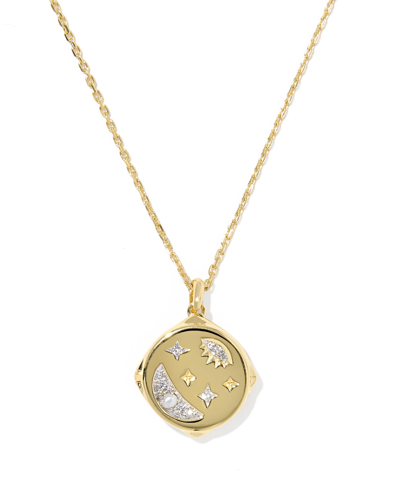 Skye Celestial 18k Yellow Gold Vermeil Locket Pendant Necklace 