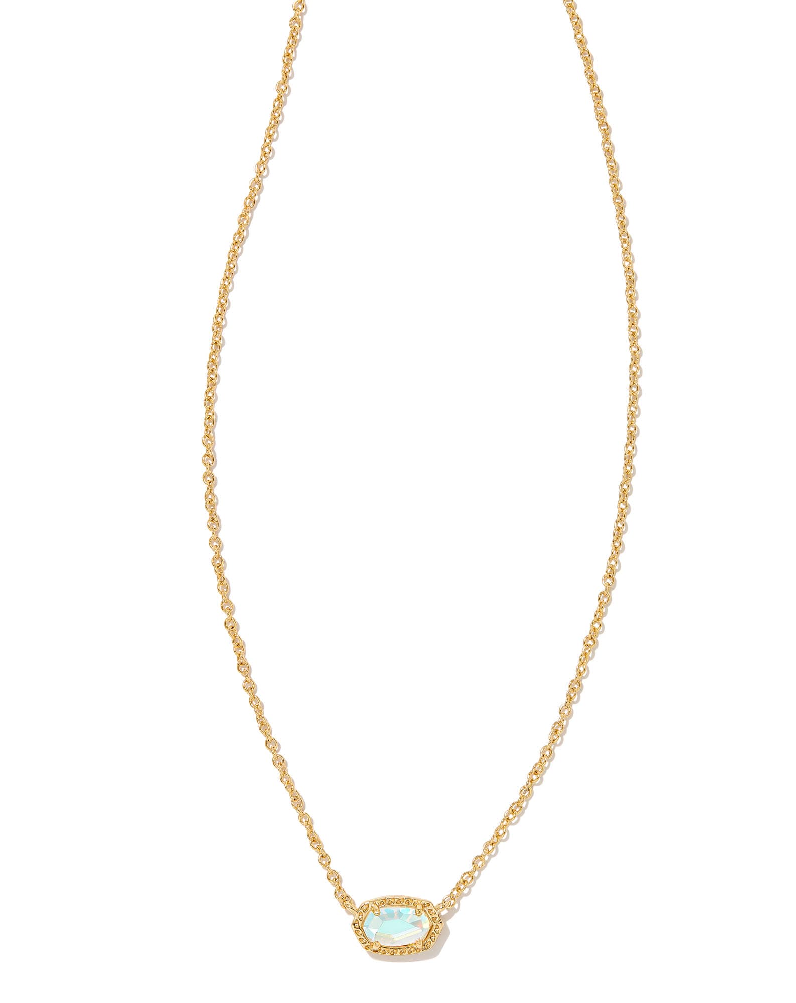 Emilie Gold Pendant Necklace in Dichroic Glass