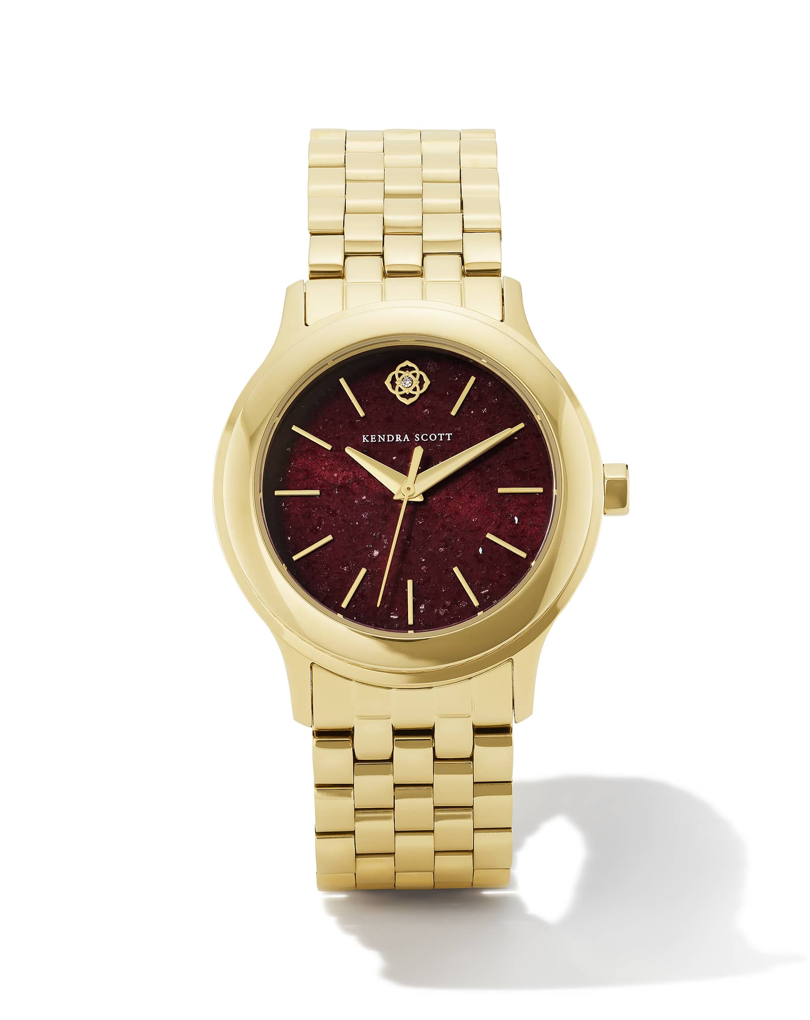 Alex Gold Tone Stainless Steel 35mm Watch in Burgundy Quartz