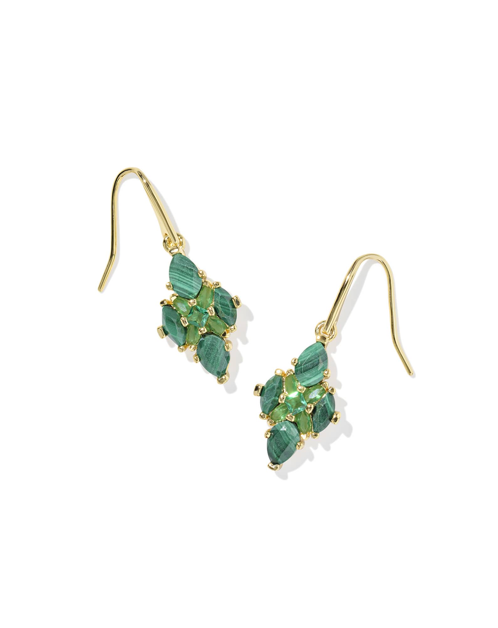 Abbie Gold Crystal Drop Earrings 