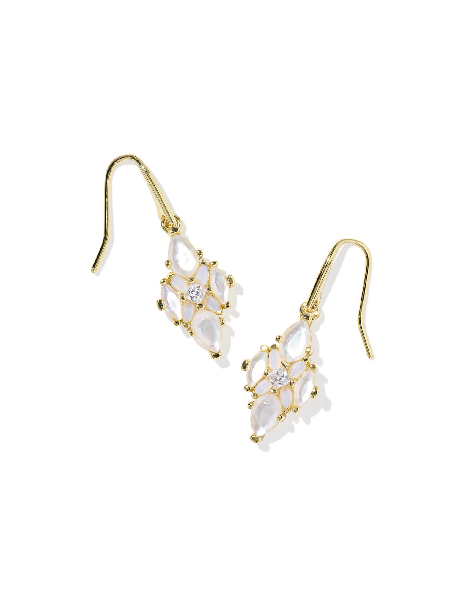 Abbie Gold Crystal Drop Earrings 