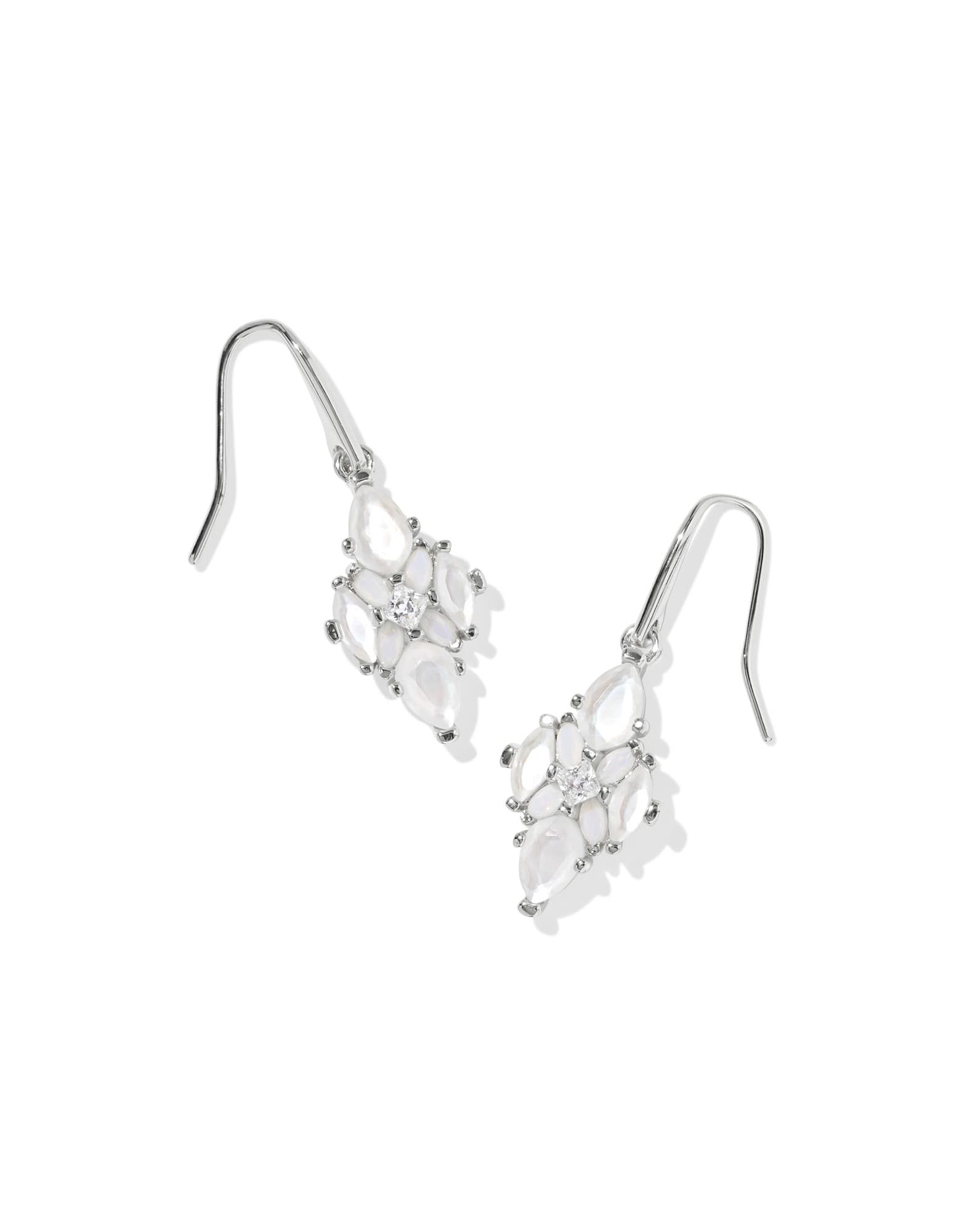 Abbie Silver Crystal Drop Earrings 