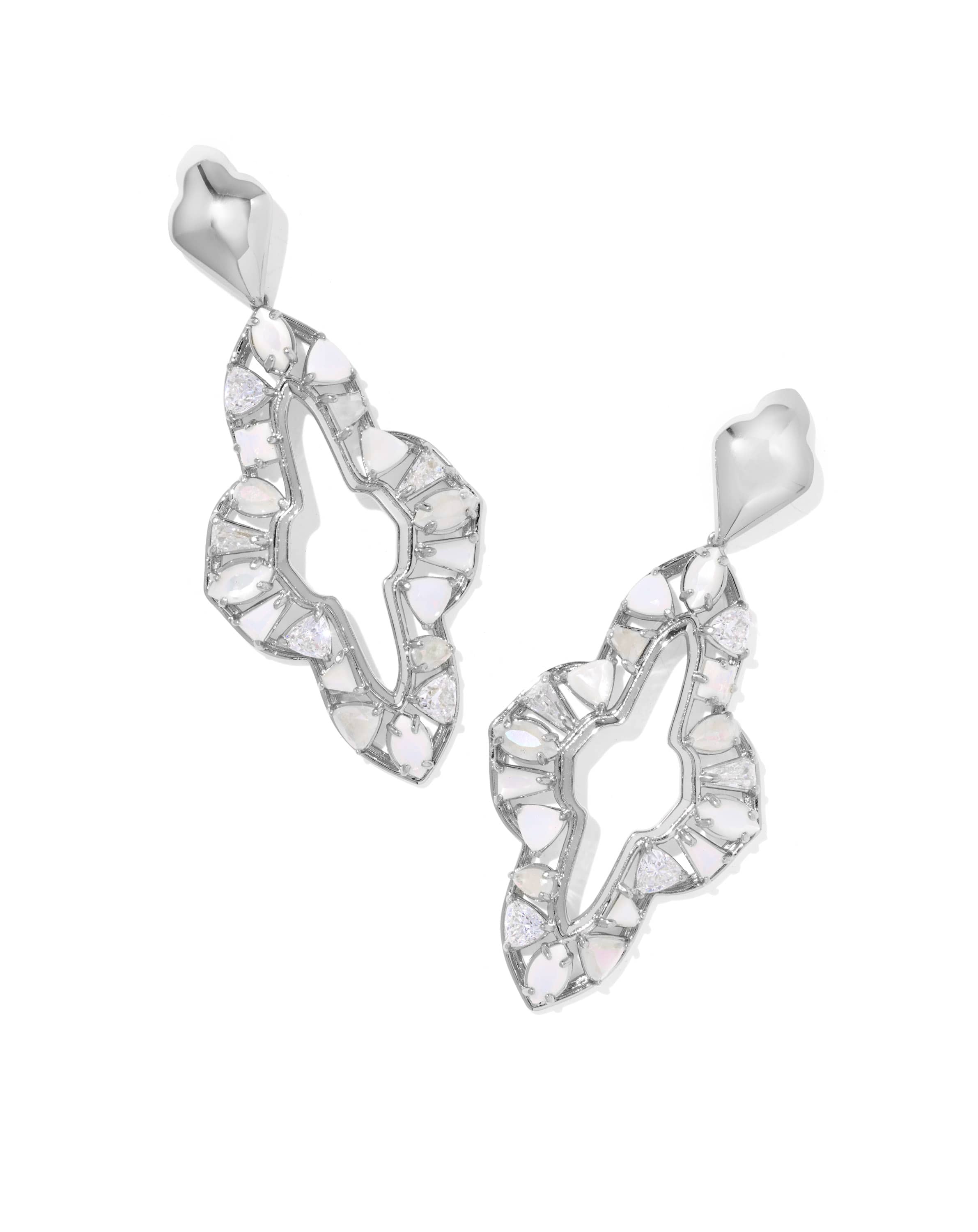 Abbie Silver Crystal Statement Earrings 