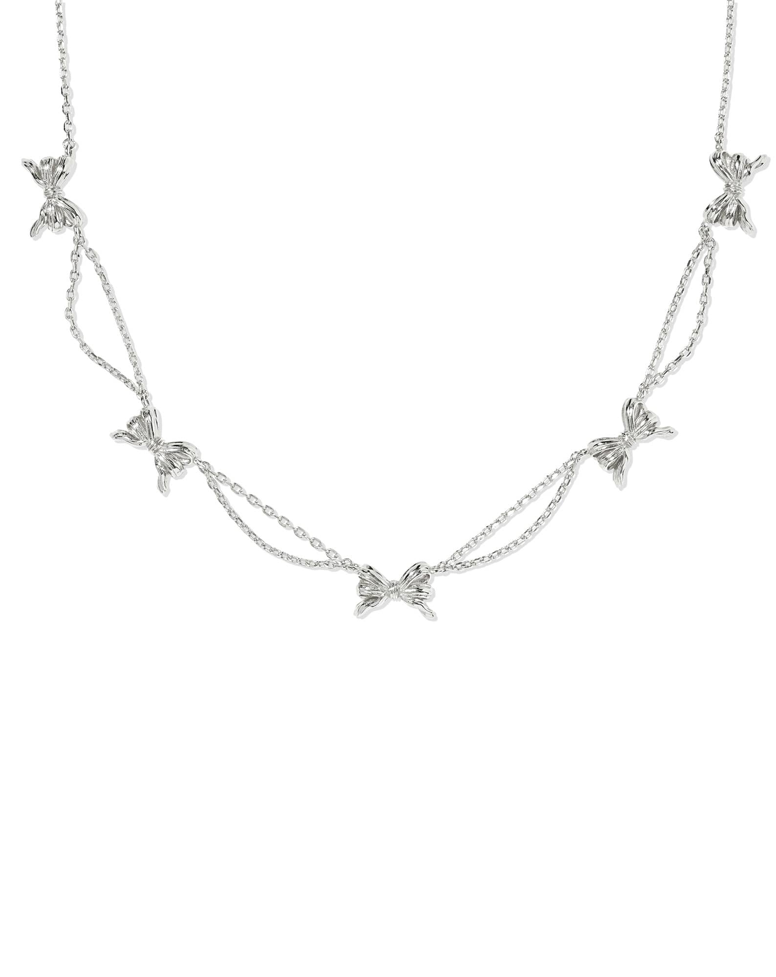 Bow Silver Strand Necklace 