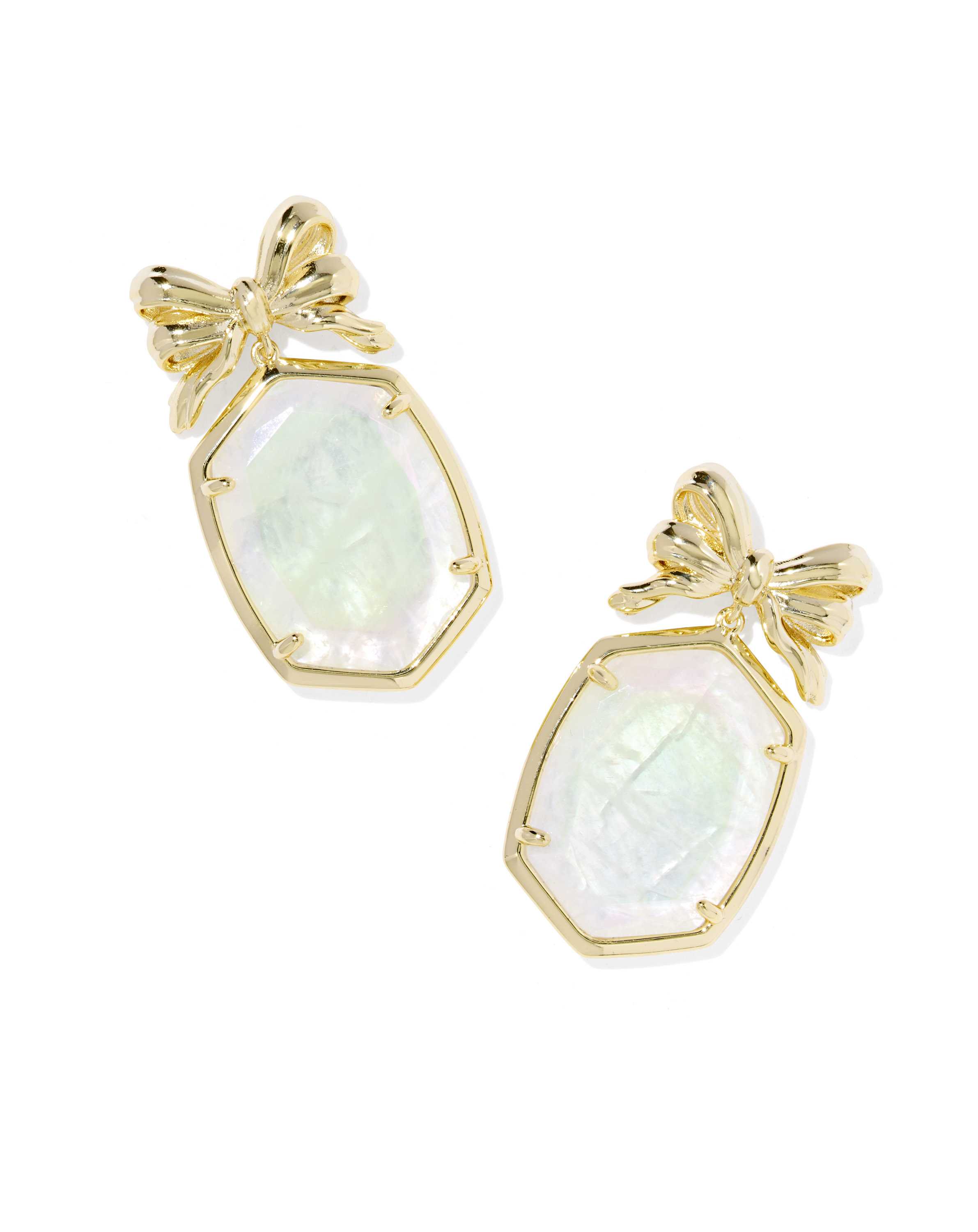 Daphne Bow Gold Drop Earrings 