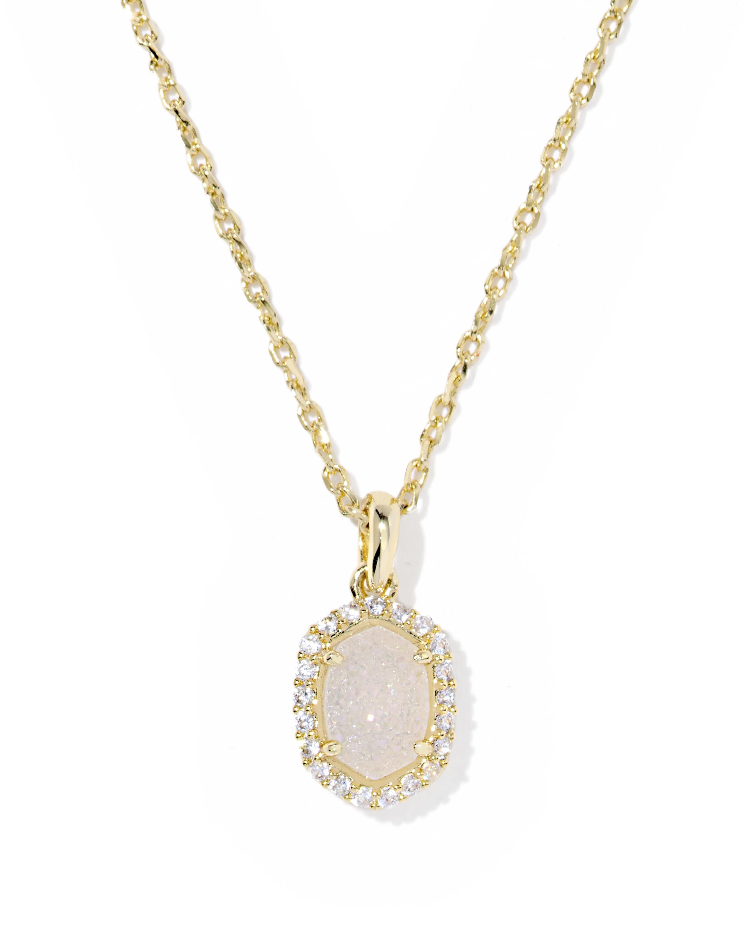 Daphne Gold Crystal Frame Short Pendant Necklace 