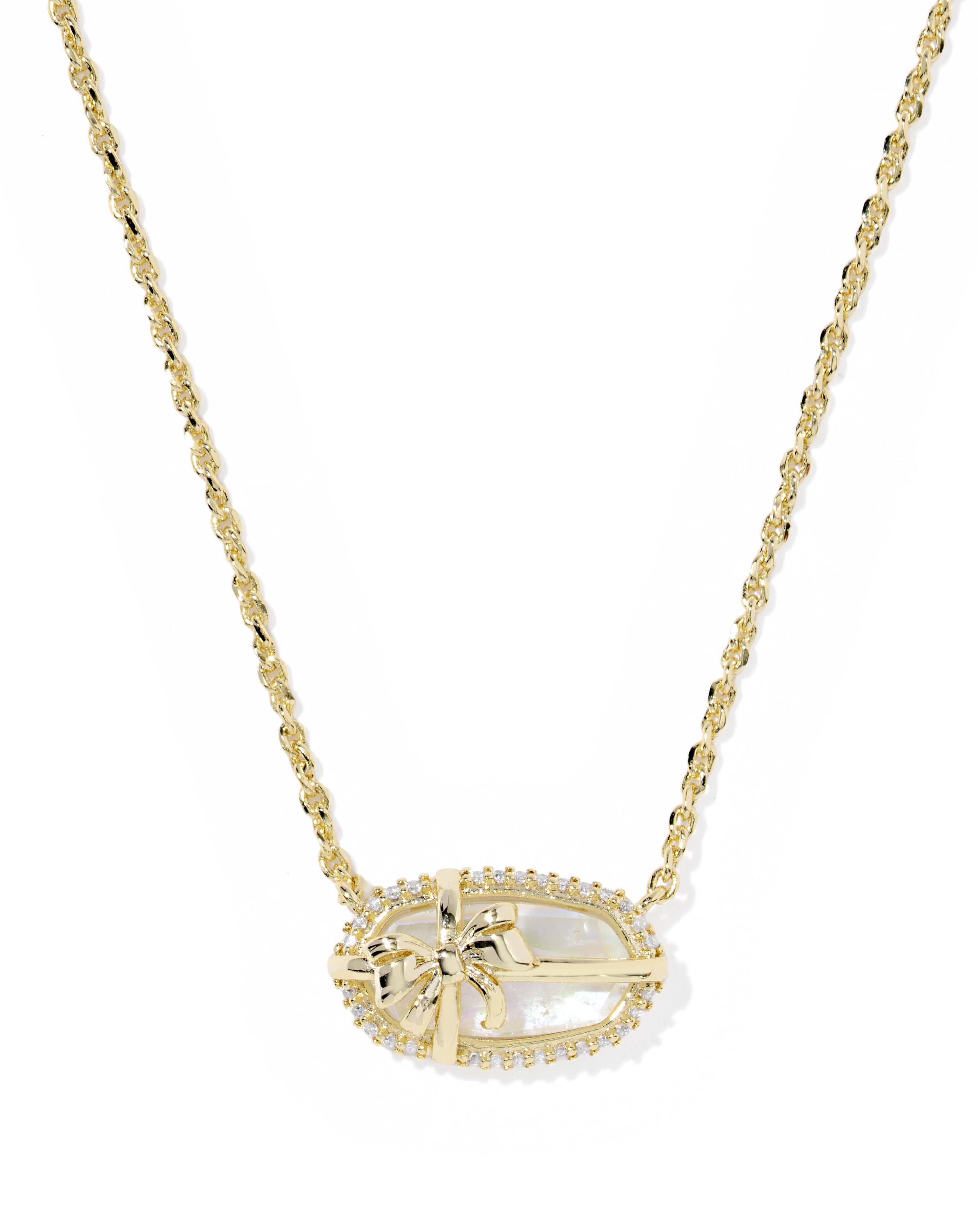 Elisa Bow Gold Short Pendant Necklace 