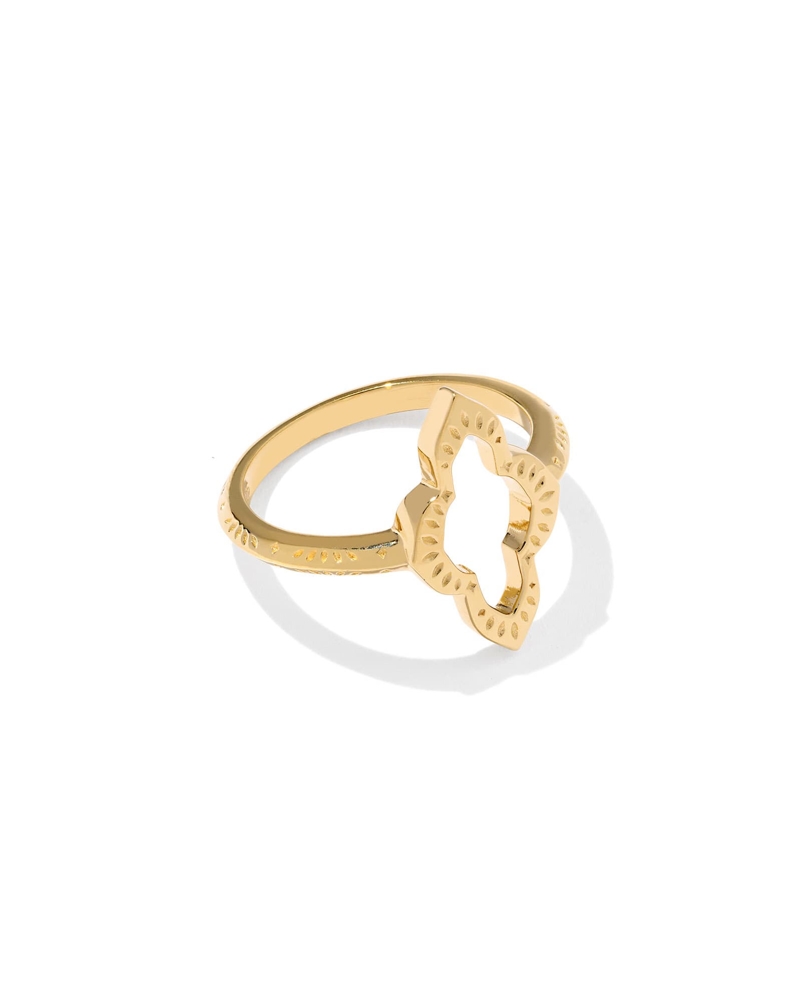 Abbie Open Frame 18k Yellow Gold Vermeil Band Ring