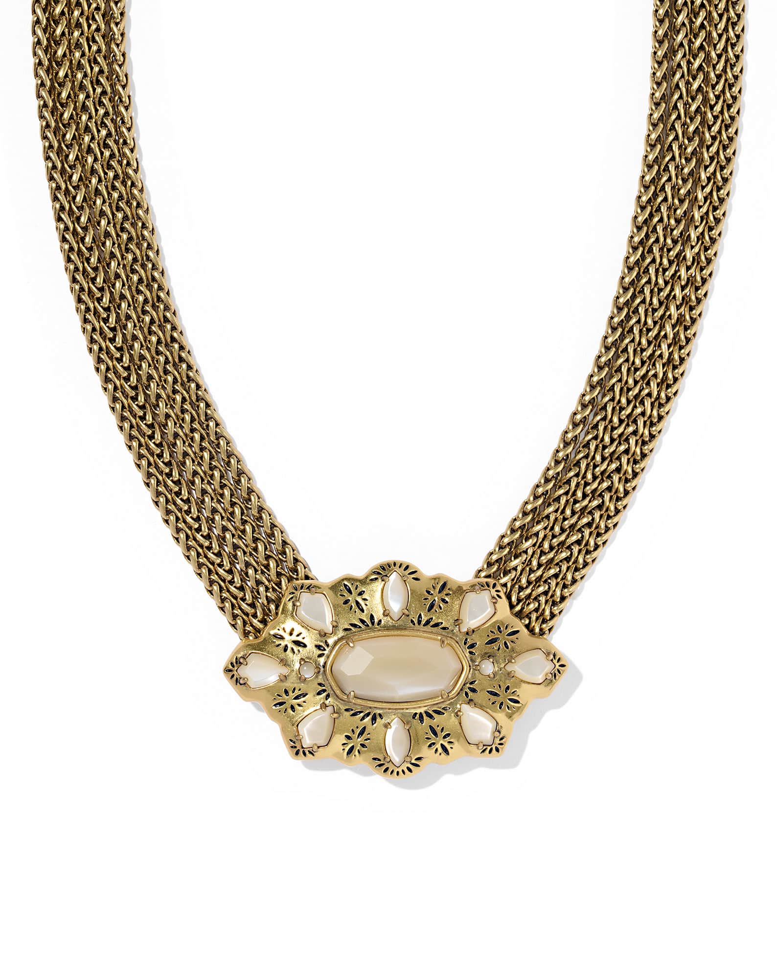 Bria Vintage Gold Statement Necklace
