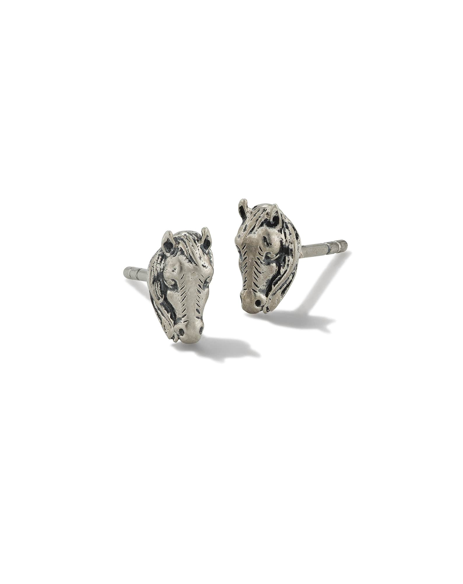 Tiny Beau Stud Earrings in Oxidized Sterling Silver