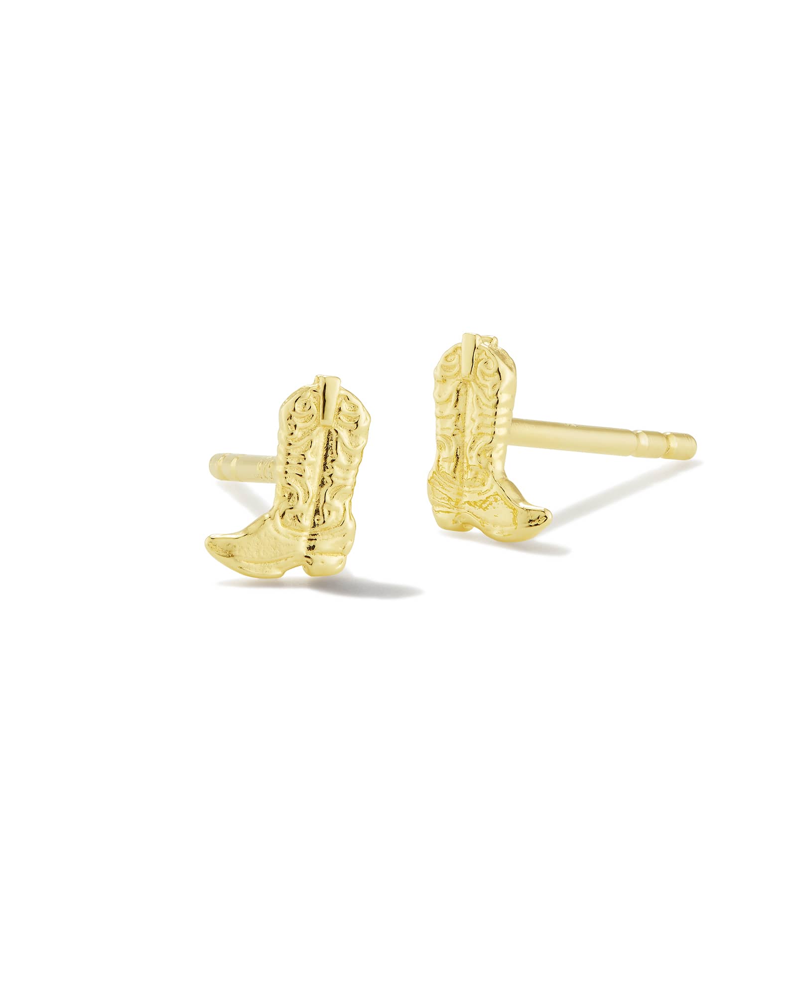 Tiny Cowboy Boot Stud Earrings in 18k Yellow Gold Vermeil