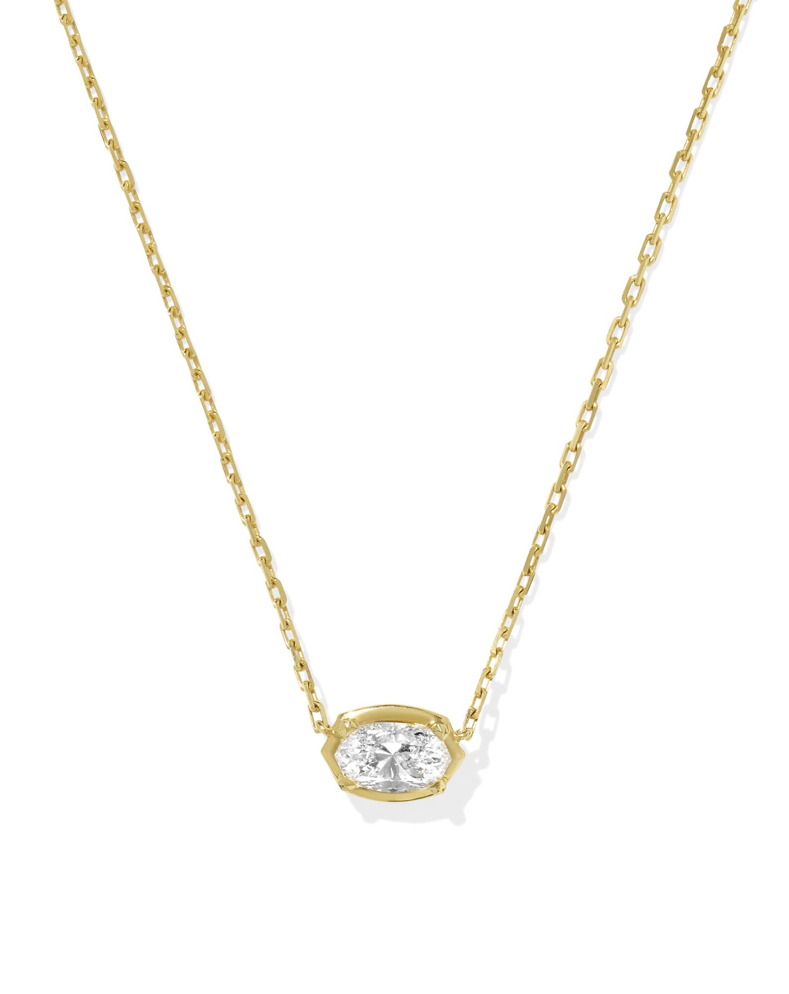 1 ct Lab Grown White Diamond Custom Elisa Pendant Necklace in 14k Yellow Gold