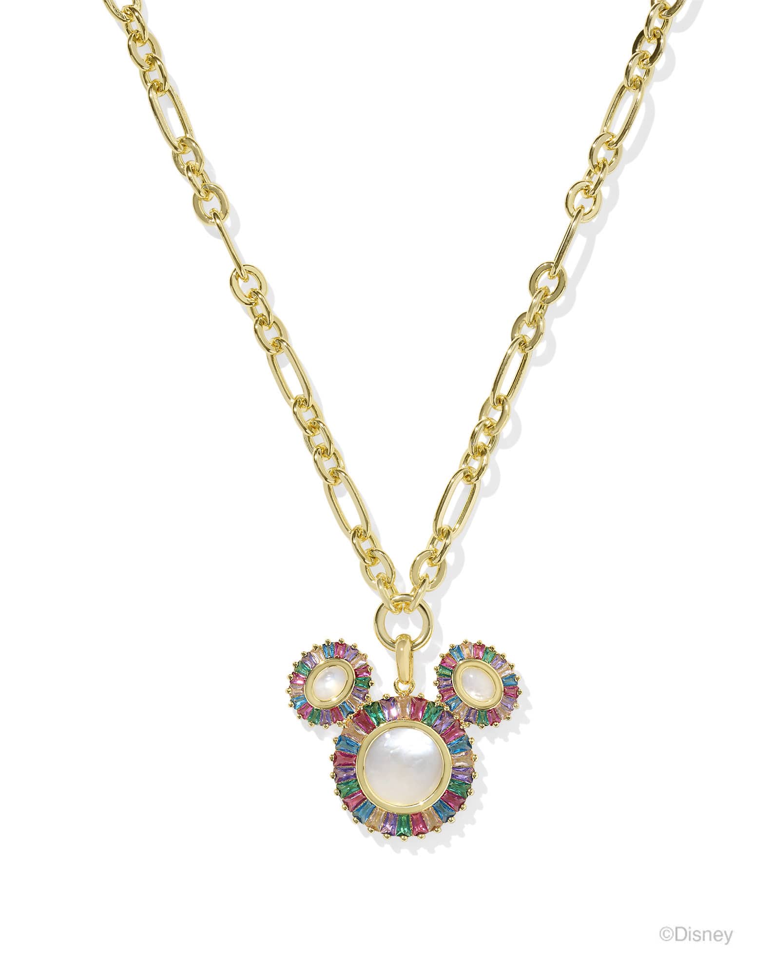 Disney | Kendra Scott Gold Mickey Mouse Crystal Frame Statement Necklace in Multi Mix