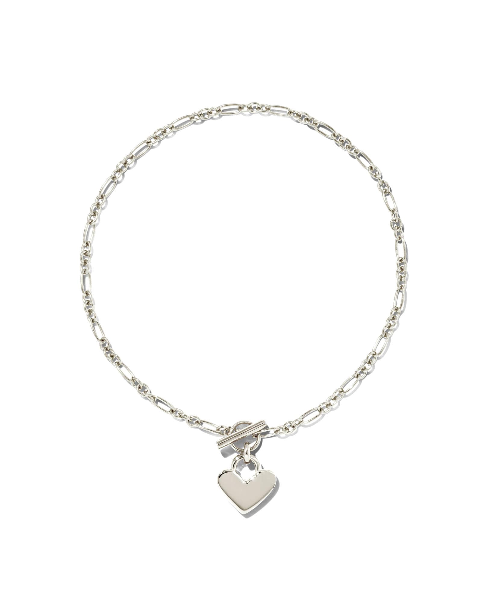 Heart Padlock Chain Bracelet in Sterling Silver