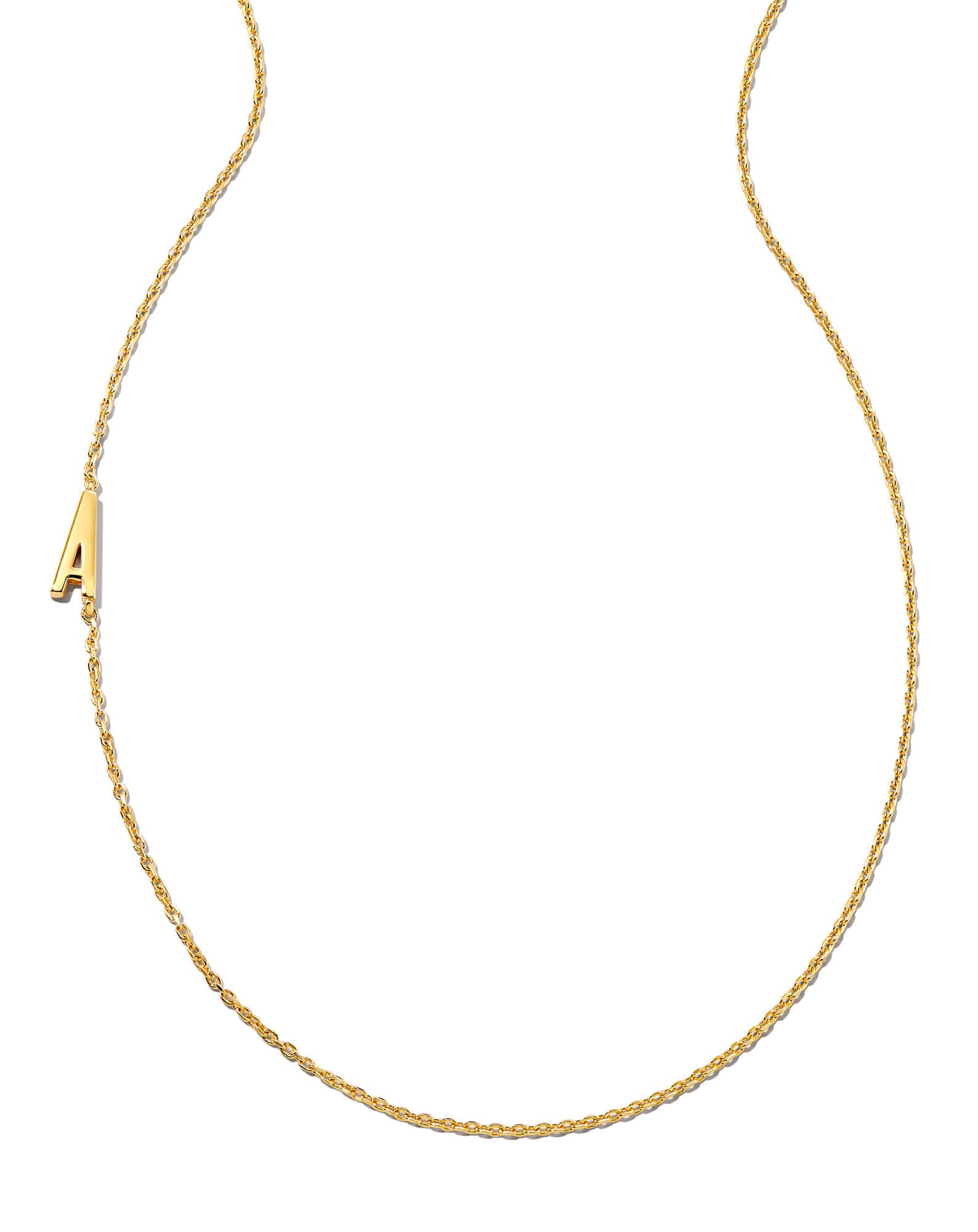 Letter Inline Initial Necklace in 18k Gold Vermeil