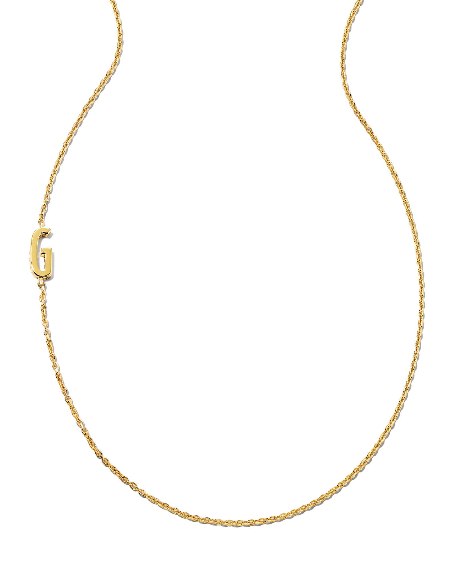 Letter G Inline Initial Necklace in 18k Gold Vermeil