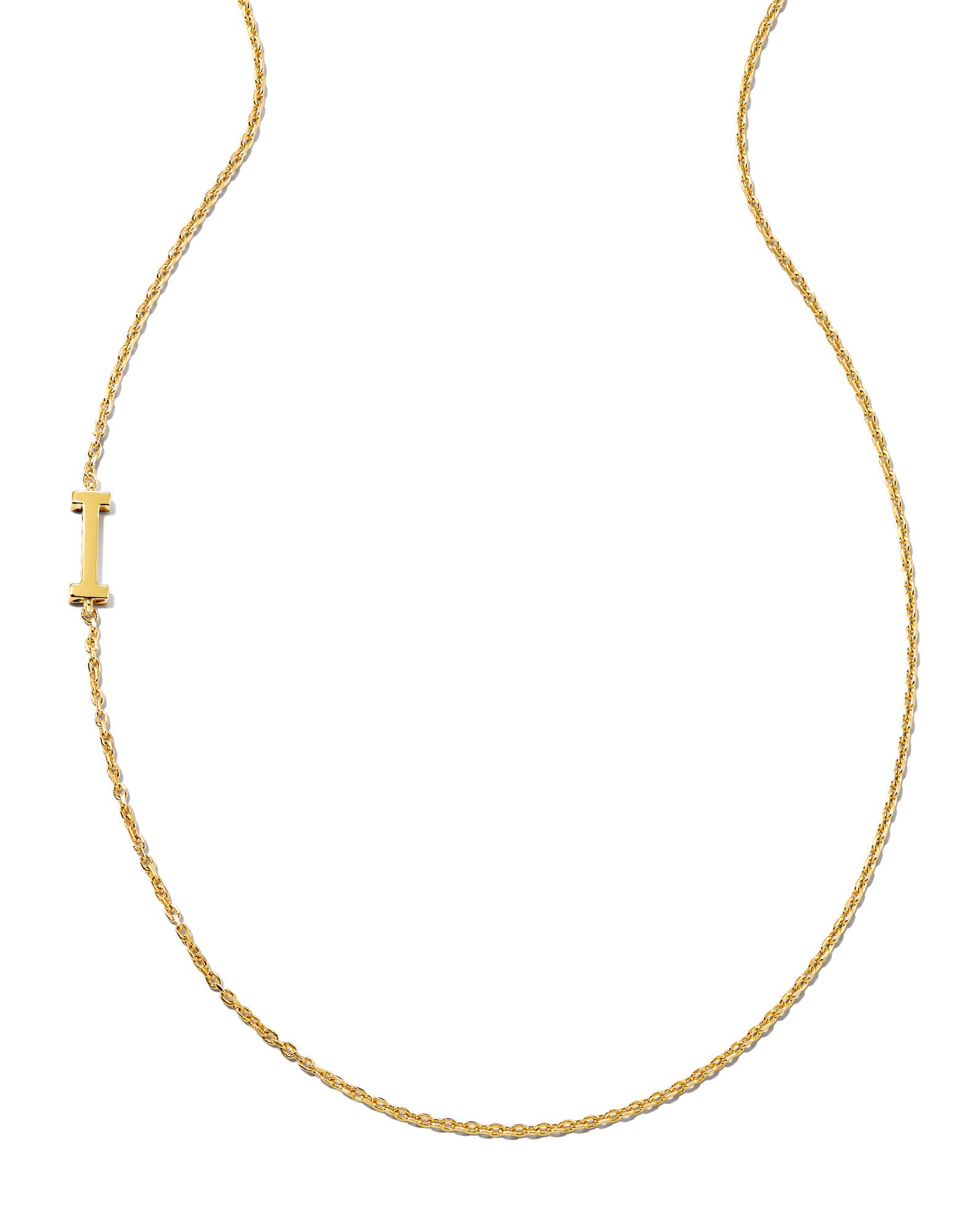 Letter I Inline Initial Necklace in 18k Gold Vermeil