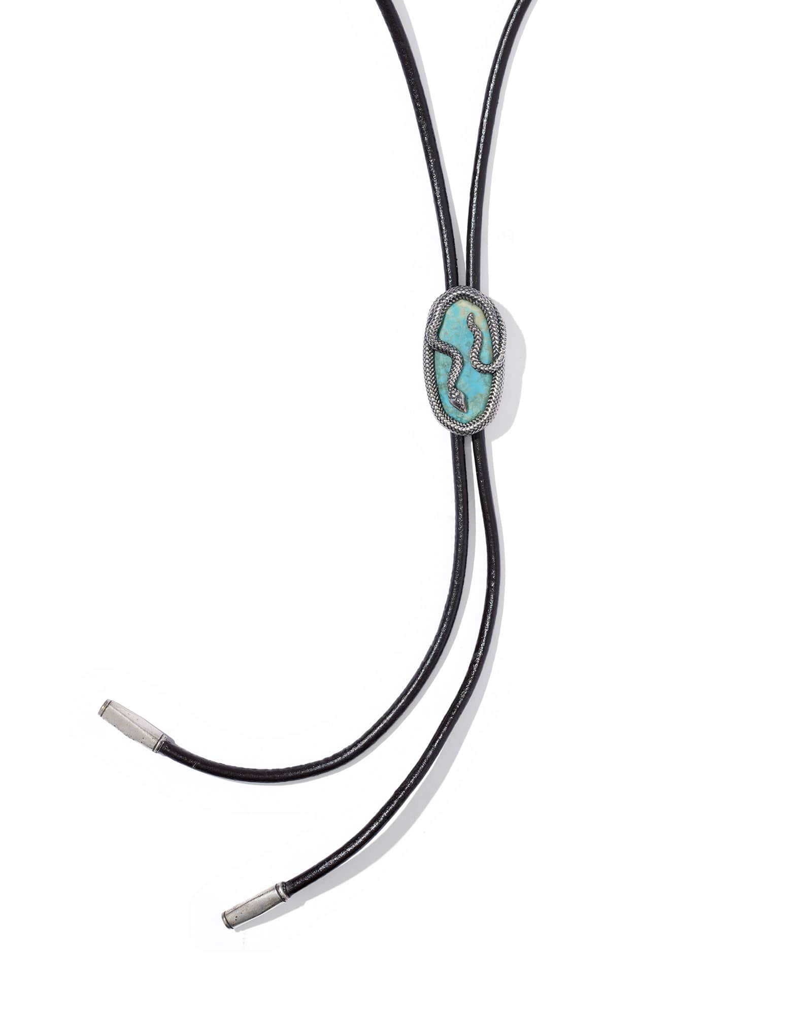 Phoenix Oxidized Sterling Silver Stone Bolo Necklace 