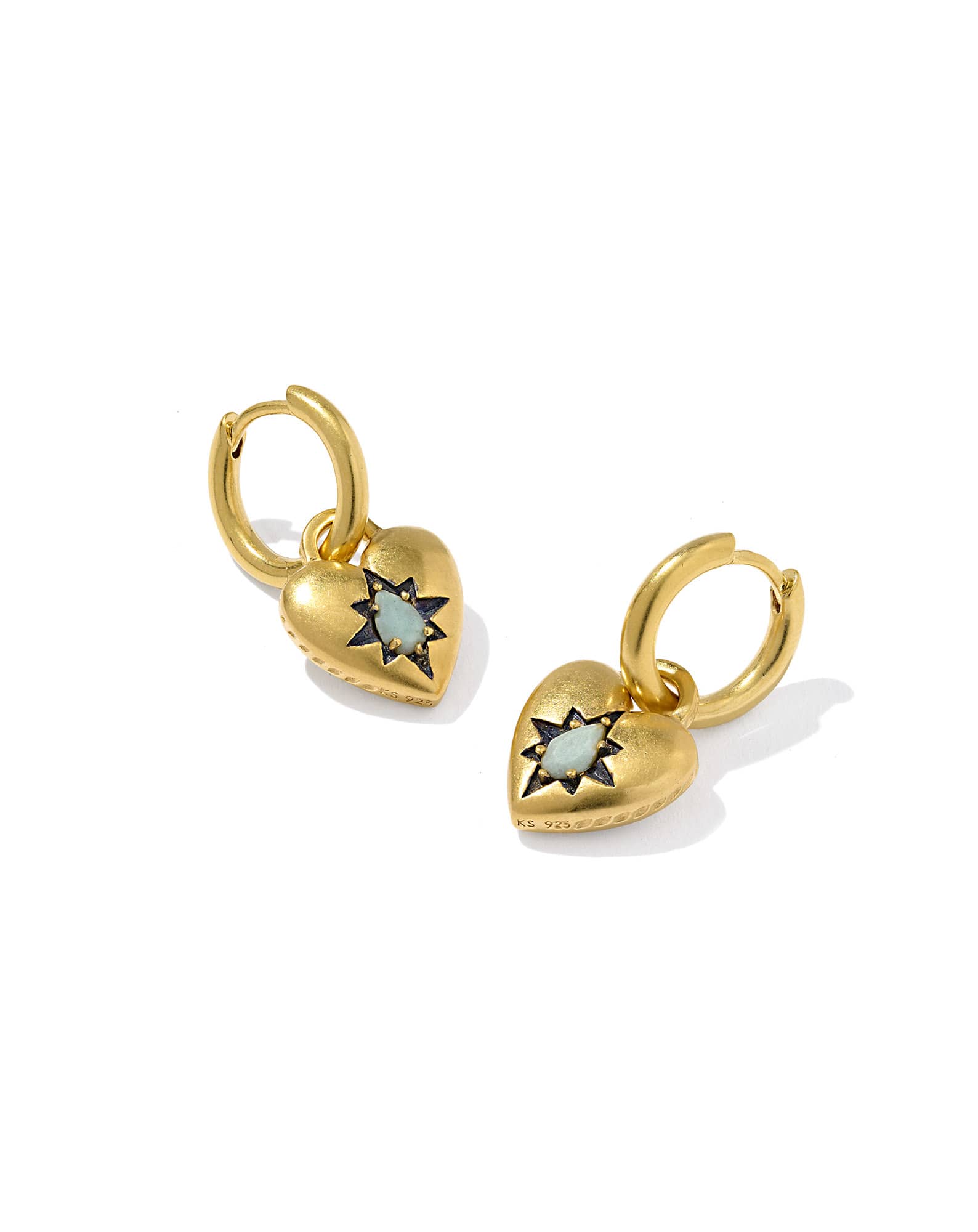 Adia Heart 18k Yellow Gold Vermeil Convertible Huggie Earrings 