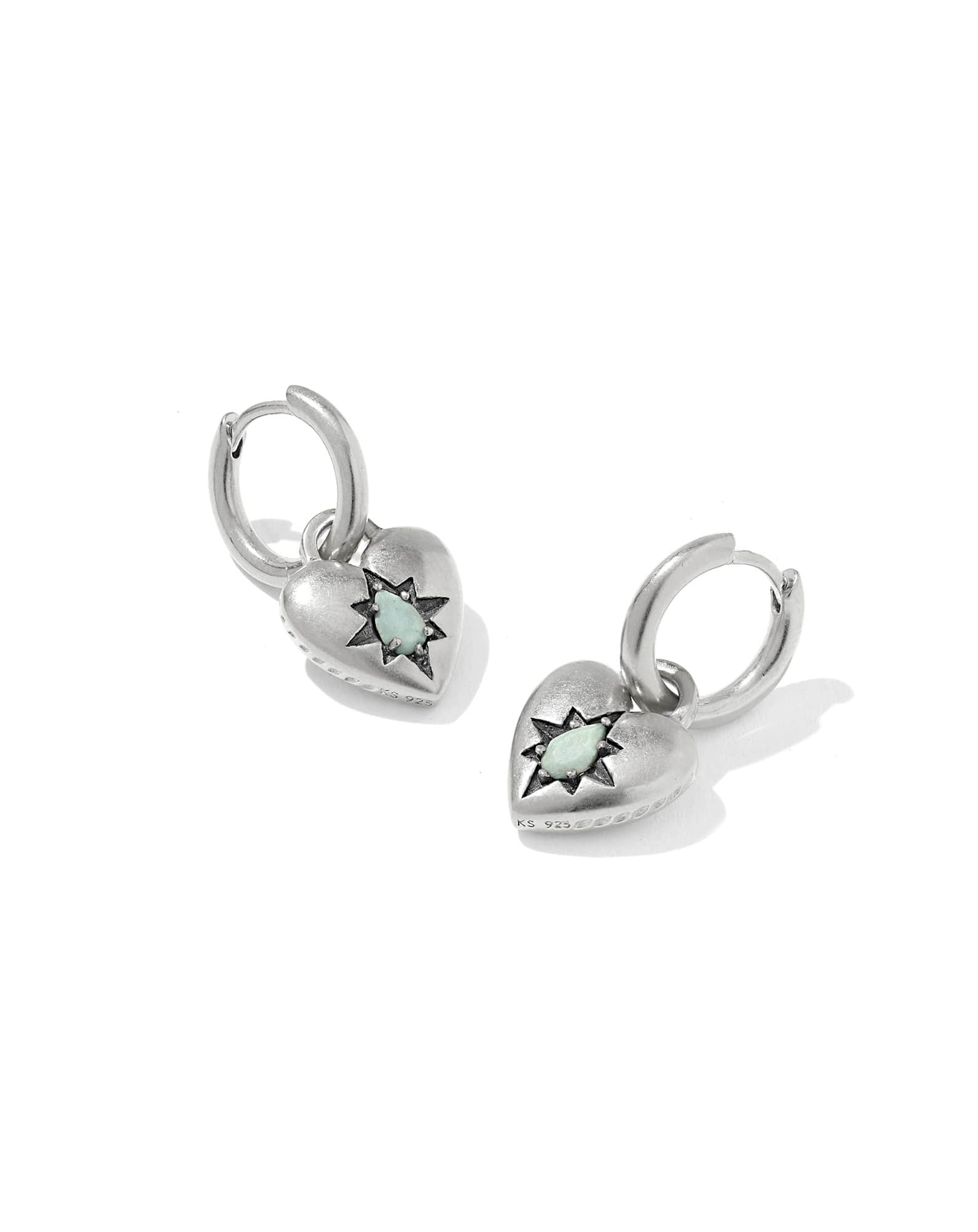Adia Heart Sterling Silver Huggie Earrings 