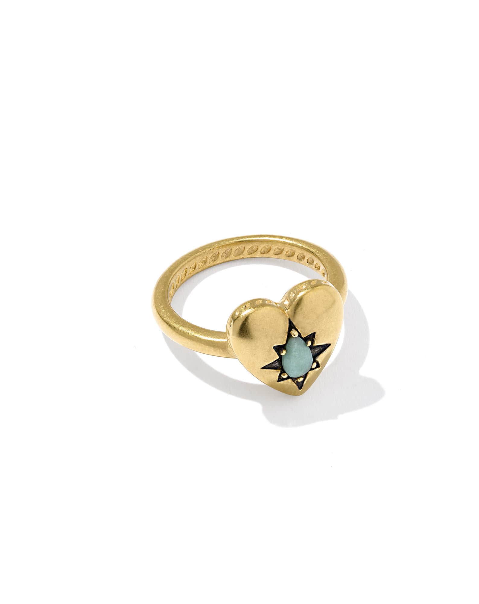 Adia Heart 18k Yellow Gold Vermeil Band Ring 