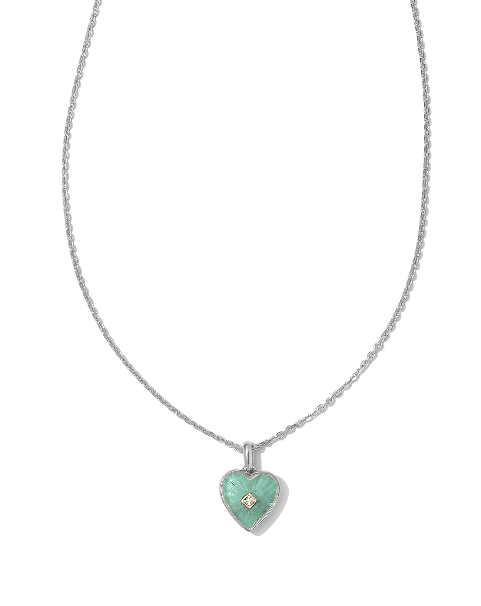 Adalynn Sterling Silver Heart Pendant Necklace in Turquoise