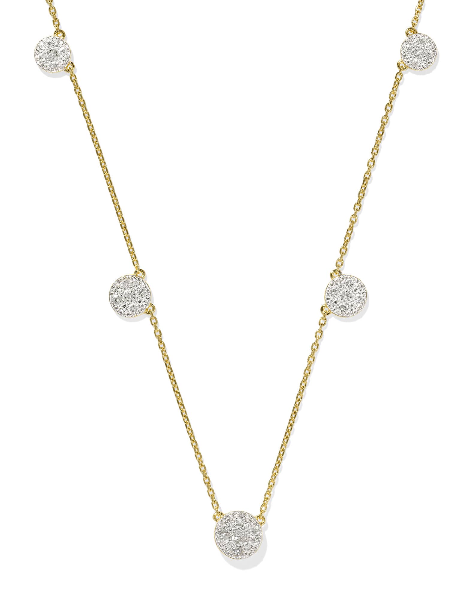 Kristen 18k Gold Vermeil Strand Necklace in White Topaz