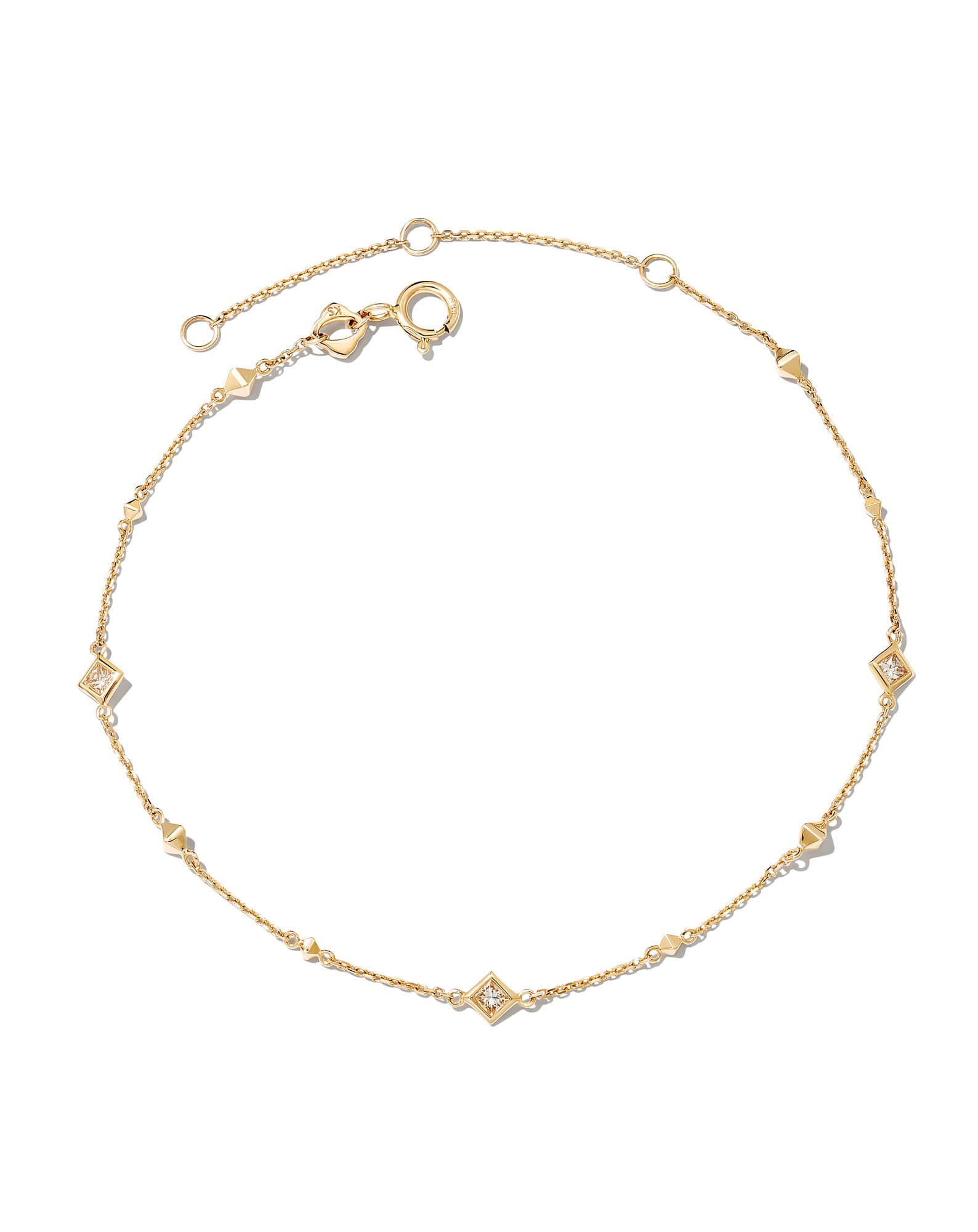 0.12 ct Michelle 14k Yellow Gold Delicate Bracelet in White Diamond