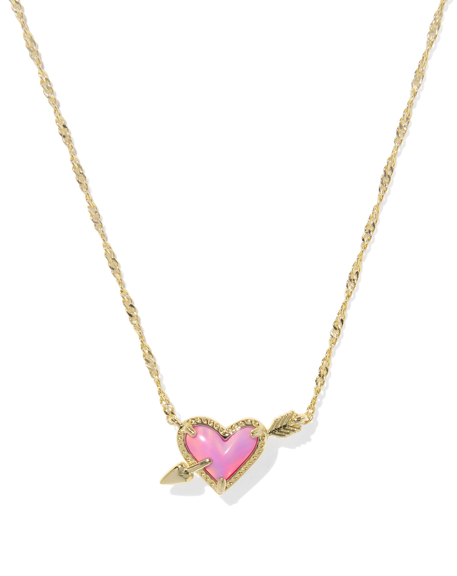 Ari Heart Arrow Gold Short Pendant Necklace 